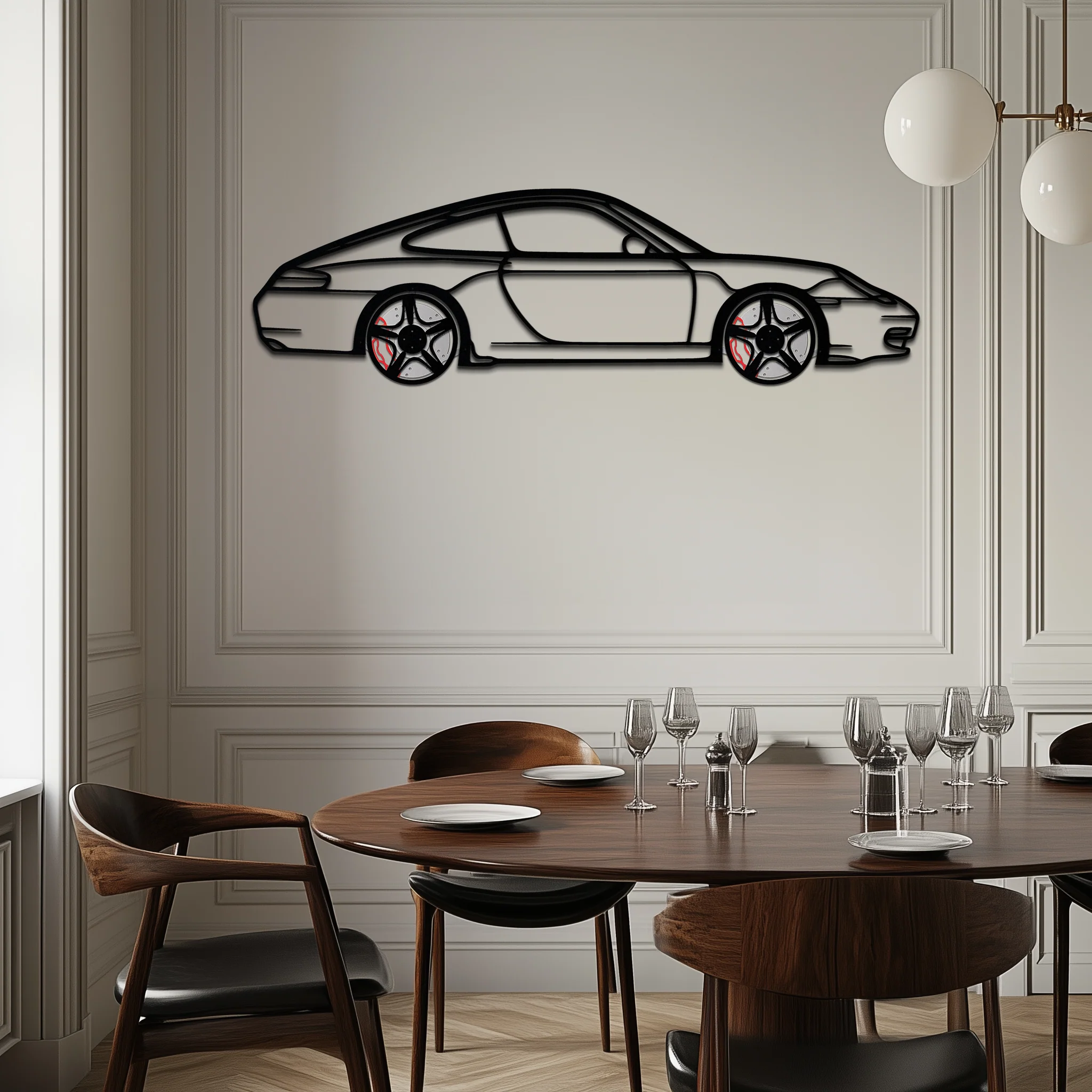 Porsche 911 (996) Silhouette Metal Wall Art – Modern Classic Décor with Rotating Wheels 🏁🔥,KAFMEKA059 - Image 8