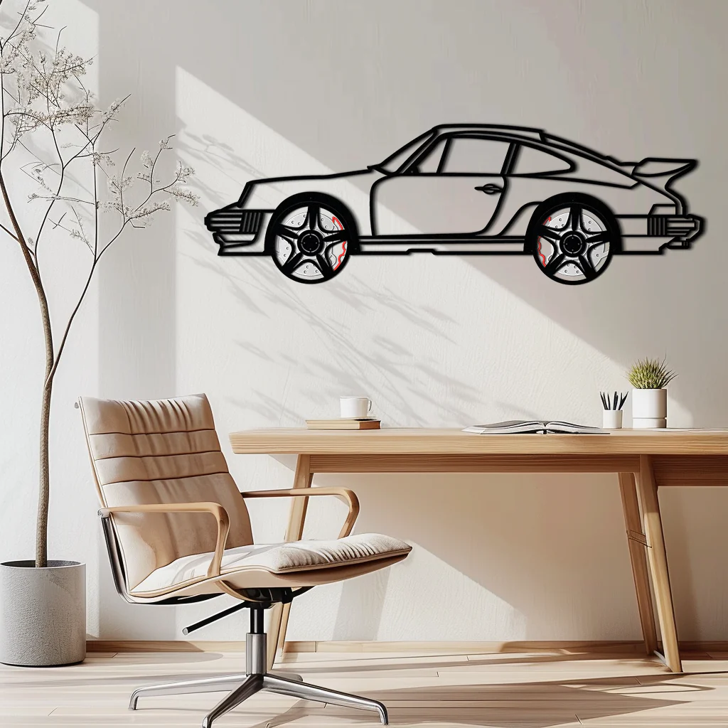 Porsche 911 Classic Metal Wall Art – Rotating Wheel Automotive Silhouette, Premium Gift for Car Lovers- KAFMEKA049 - Image 6