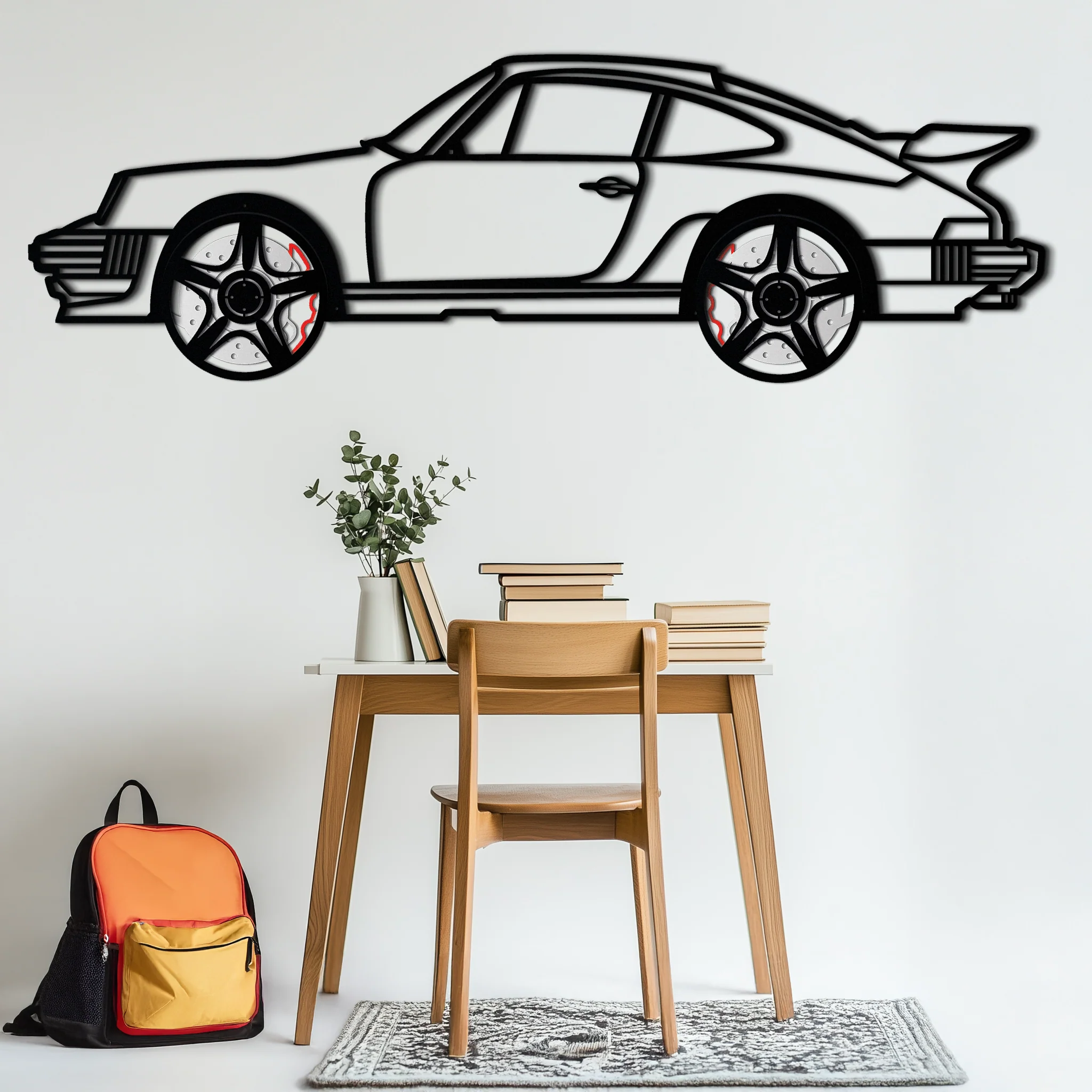 Porsche 911 Classic Metal Wall Art – Rotating Wheel Automotive Silhouette, Premium Gift for Car Lovers- KAFMEKA049 - Image 7
