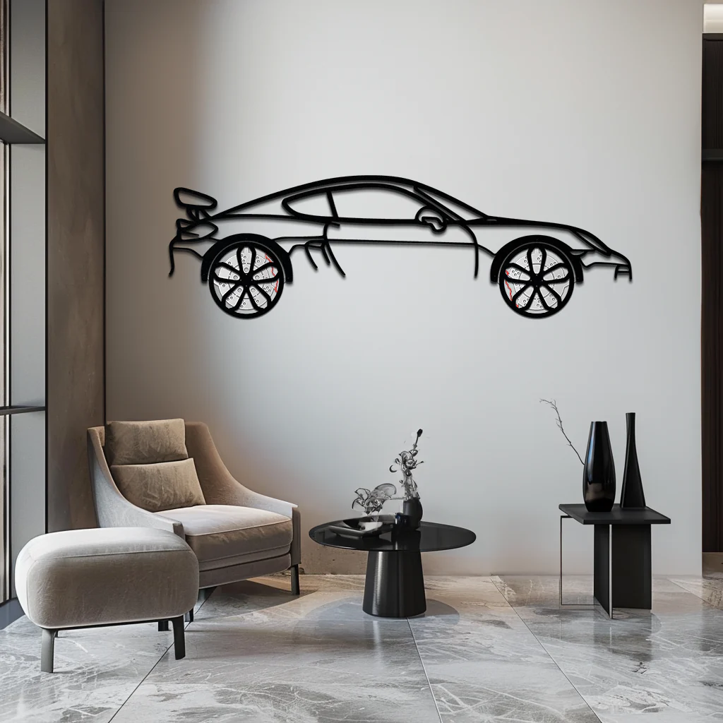 Porsche 911 GT2 Metal Wall Art – Rotating Wheel Motorsport Silhouette | Premium Gift for Car Enthusiasts,KAFMEKA052 - Image 3