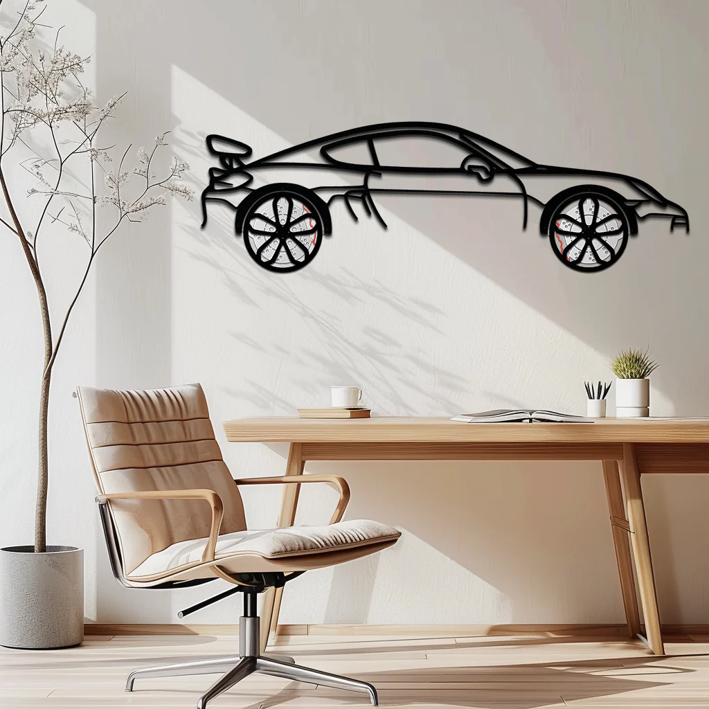 Porsche 911 GT2 Metal Wall Art – Rotating Wheel Motorsport Silhouette | Premium Gift for Car Enthusiasts,KAFMEKA052 - Image 4