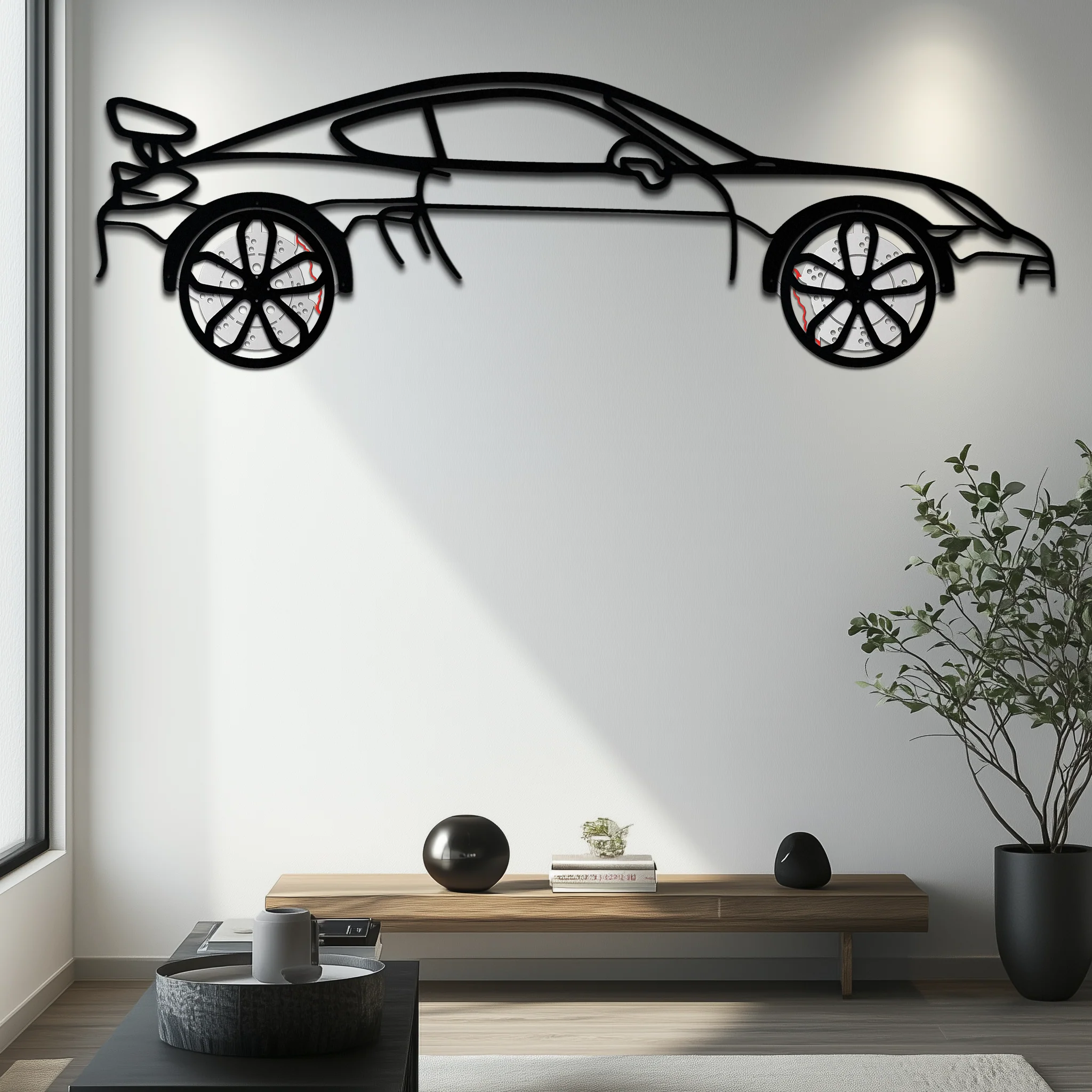 Porsche 911 GT2 Metal Wall Art – Rotating Wheel Motorsport Silhouette | Premium Gift for Car Enthusiasts,KAFMEKA052 - Image 9