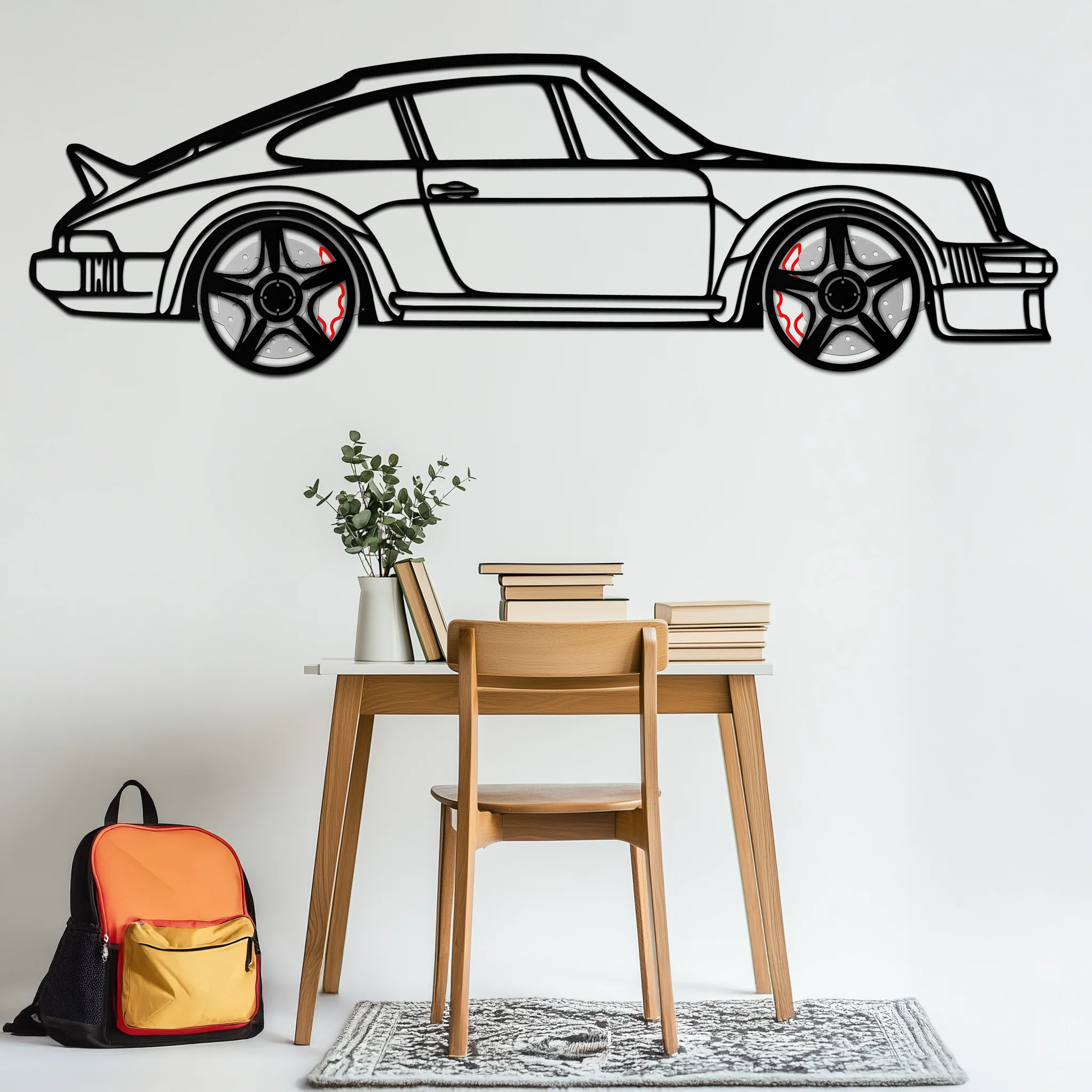 PORSCHE 911 SC Metal Wall Art – Classic Silhouette with Rotating Wheels 🚗✨KAFMEKA060 - Image 10