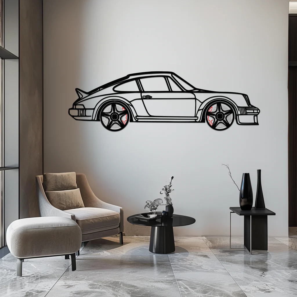 PORSCHE 911 SC Metal Wall Art – Classic Silhouette with Rotating Wheels 🚗✨KAFMEKA060 - Image 2