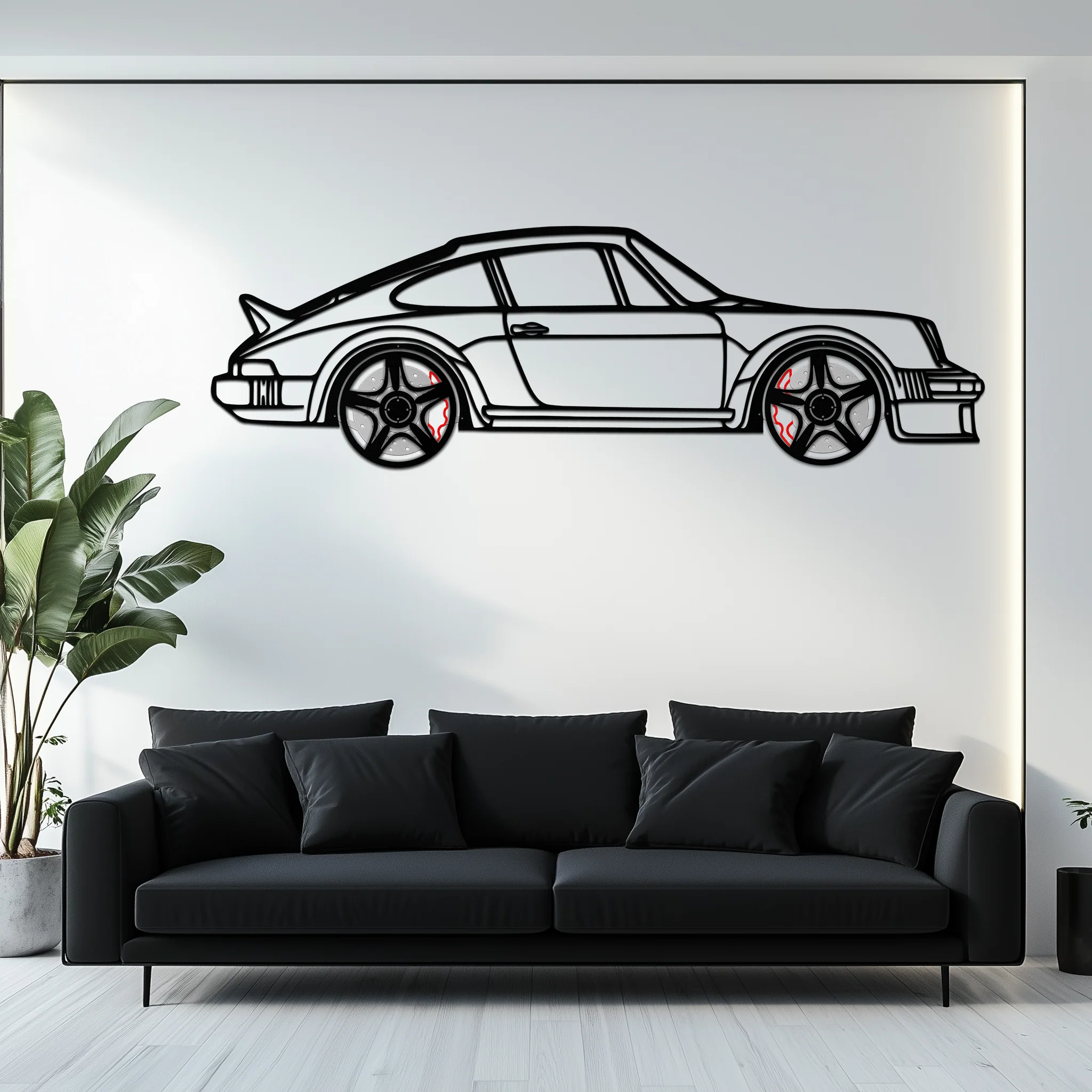 PORSCHE 911 SC Metal Wall Art – Classic Silhouette with Rotating Wheels 🚗✨KAFMEKA060 - Image 4