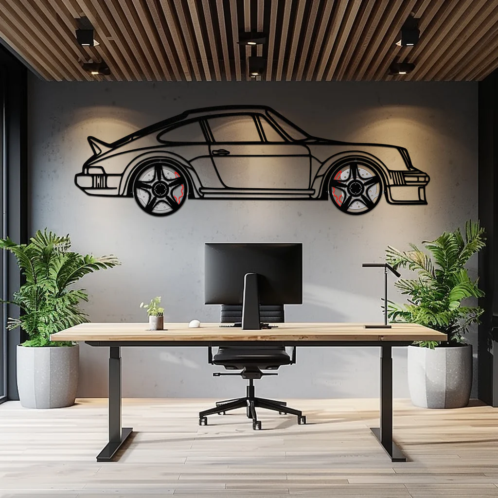 PORSCHE 911 SC Metal Wall Art – Classic Silhouette with Rotating Wheels 🚗✨KAFMEKA060 - Image 6