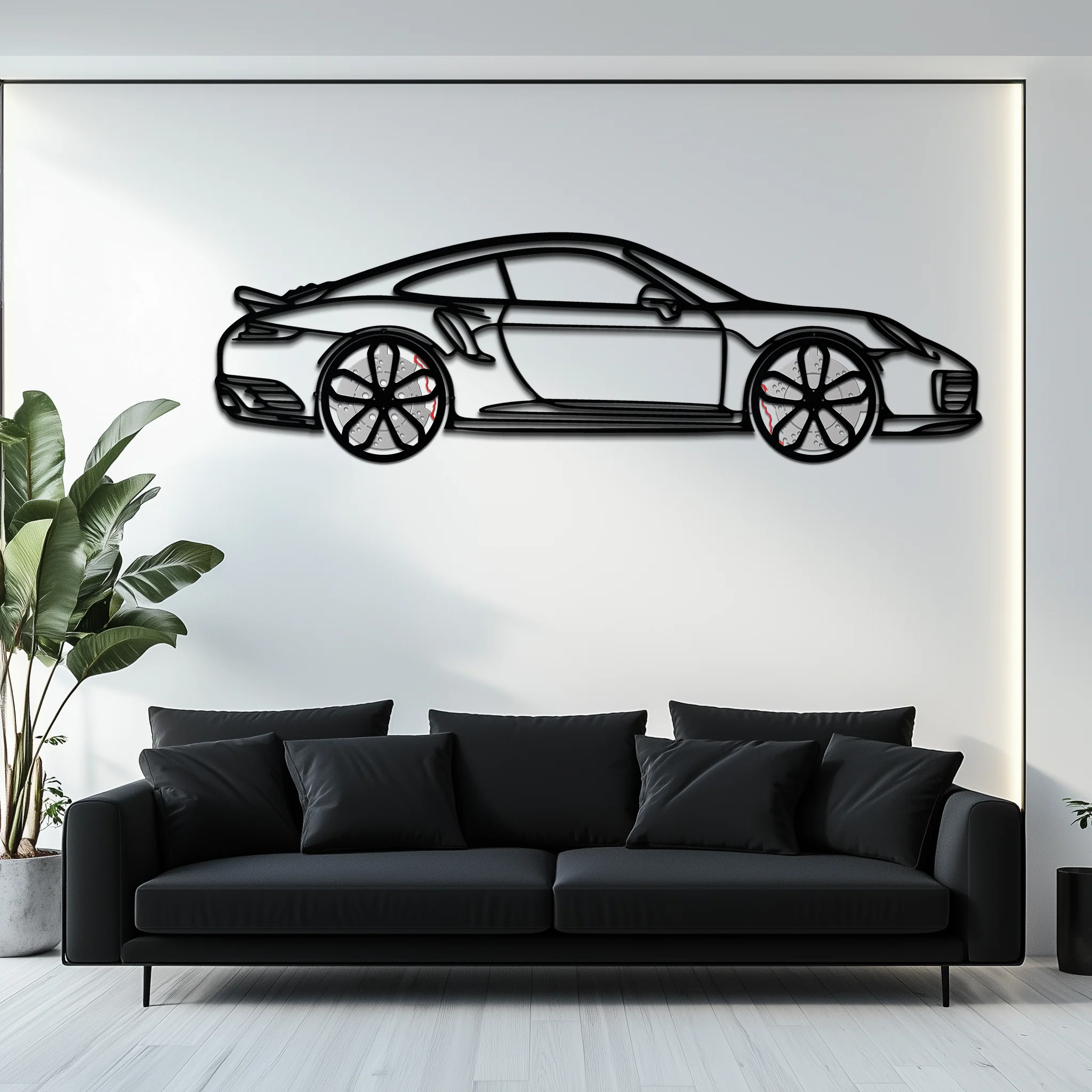 Porsche 911 Turbo S Silhouette Metal Wall Art – Rotating Wheel Automotive Decor Gift 🏎️🔥,KAFMEKA056 - Image 9