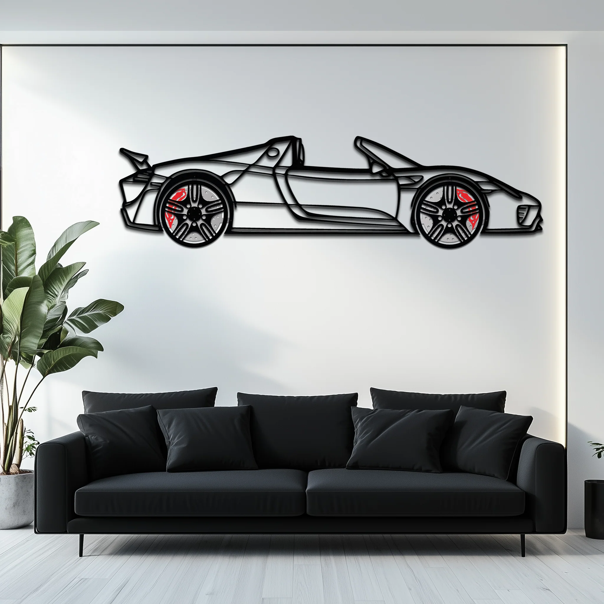 Porsche 918 Spyder Silhouette Metal Wall Art – Hybrid Hypercar Decor with Rotating Wheels ⚡🏁,KAFMEKA061 - Image 10