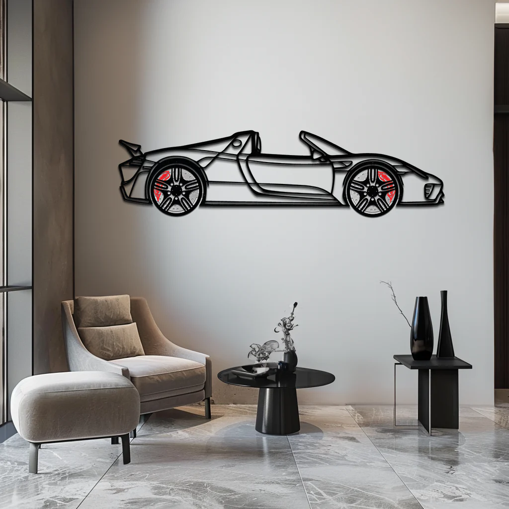 Porsche 918 Spyder Silhouette Metal Wall Art – Hybrid Hypercar Decor with Rotating Wheels ⚡🏁,KAFMEKA061 - Image 5