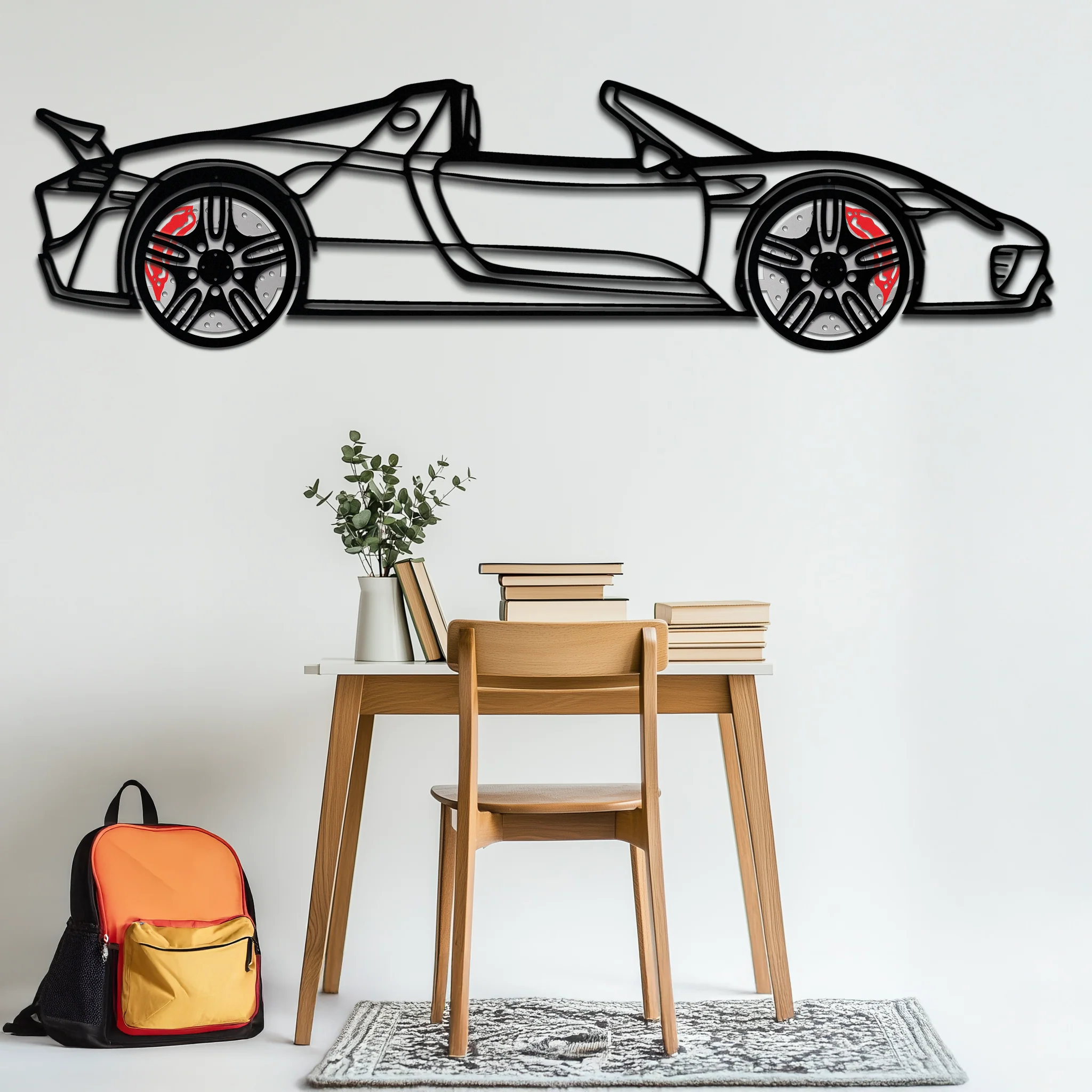 Porsche 918 Spyder Silhouette Metal Wall Art – Hybrid Hypercar Decor with Rotating Wheels ⚡🏁,KAFMEKA061 - Image 7