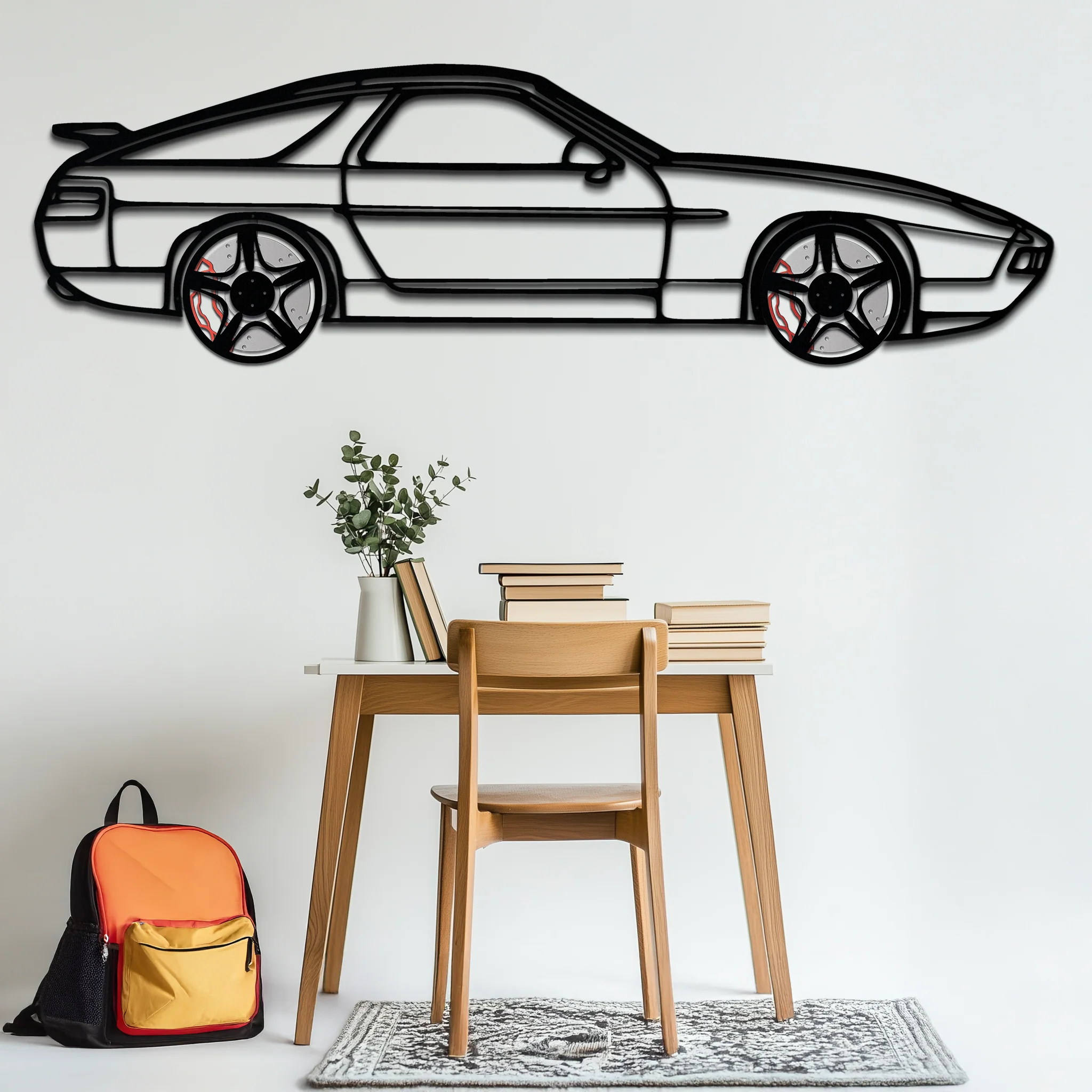 Porsche 928 GTS Silhouette Metal Wall Art – Classic Grand Tourer Decor with Rotating Wheels-KAFMEKA062 - Image 5