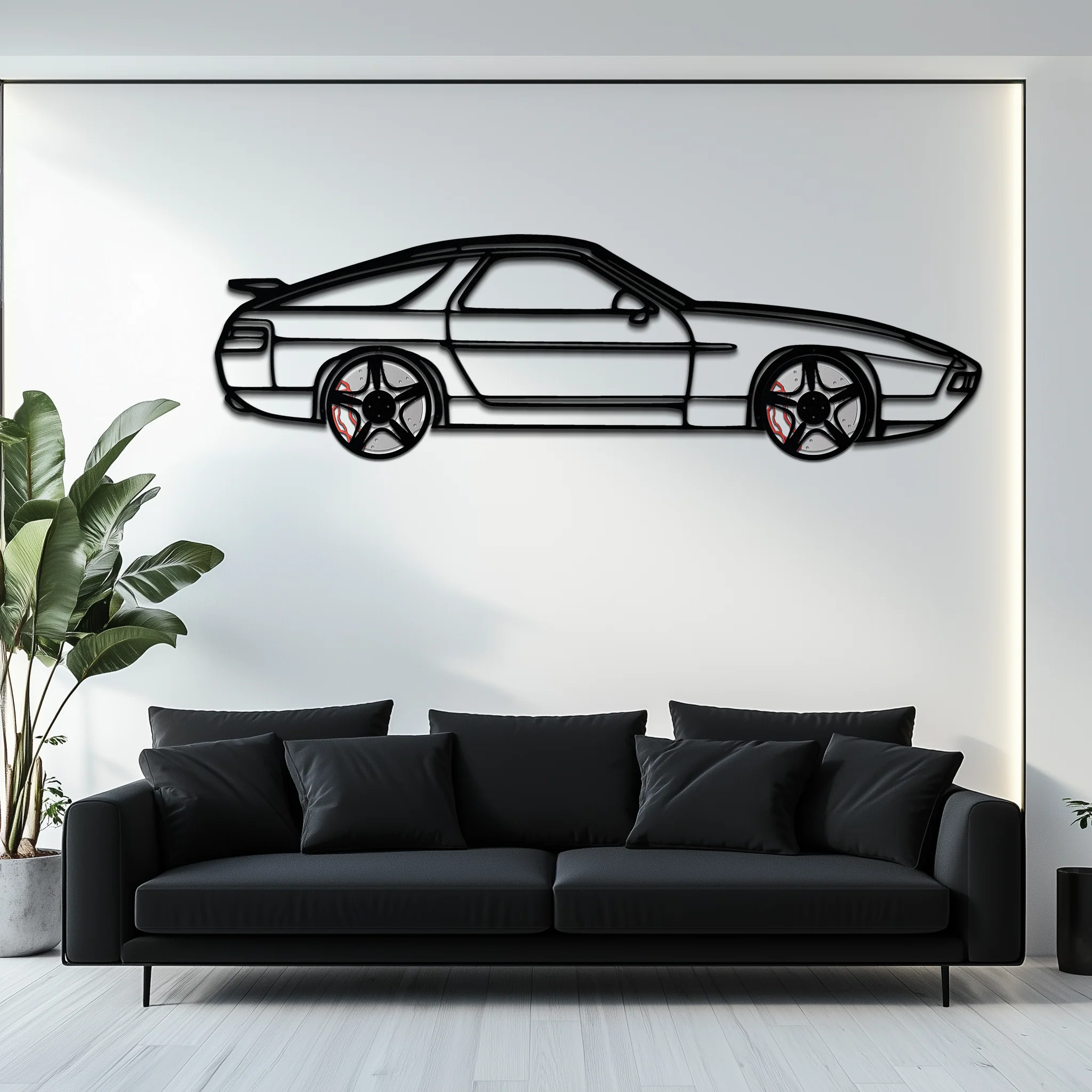 Porsche 928 GTS Silhouette Metal Wall Art – Classic Grand Tourer Decor with Rotating Wheels-KAFMEKA062 - Image 6