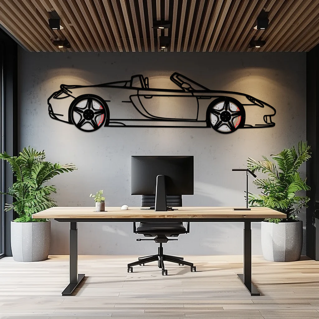 Porsche Carrera GT Silhouette Metal Wall Art – Supercar Icon Decor with Rotating Wheels-KAFMEKA063 - Image 8