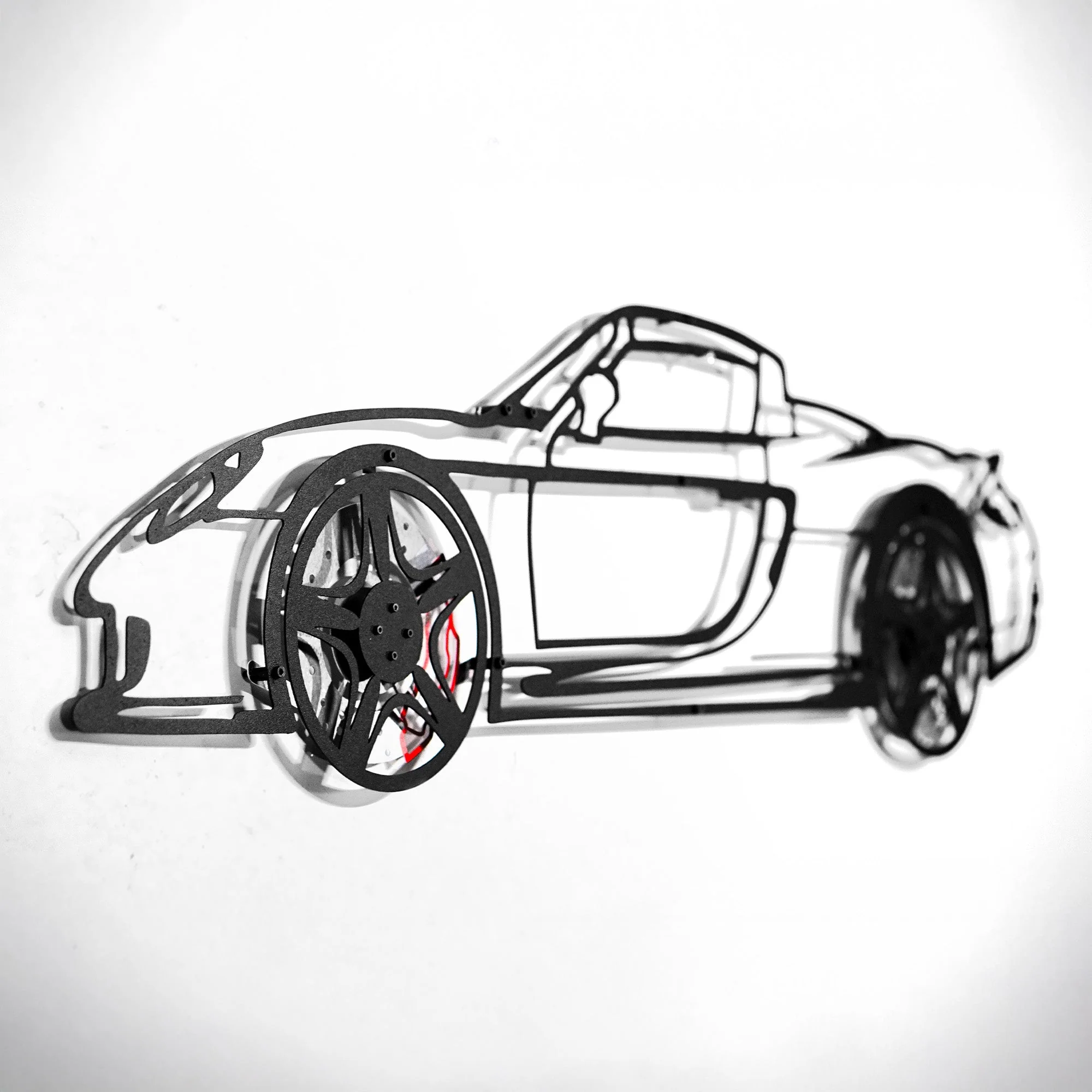 Porsche Carrera GT Wall Art – Supercar Steel Silhouette with Spinning Wheels-KAFMEKA039 - Image 10