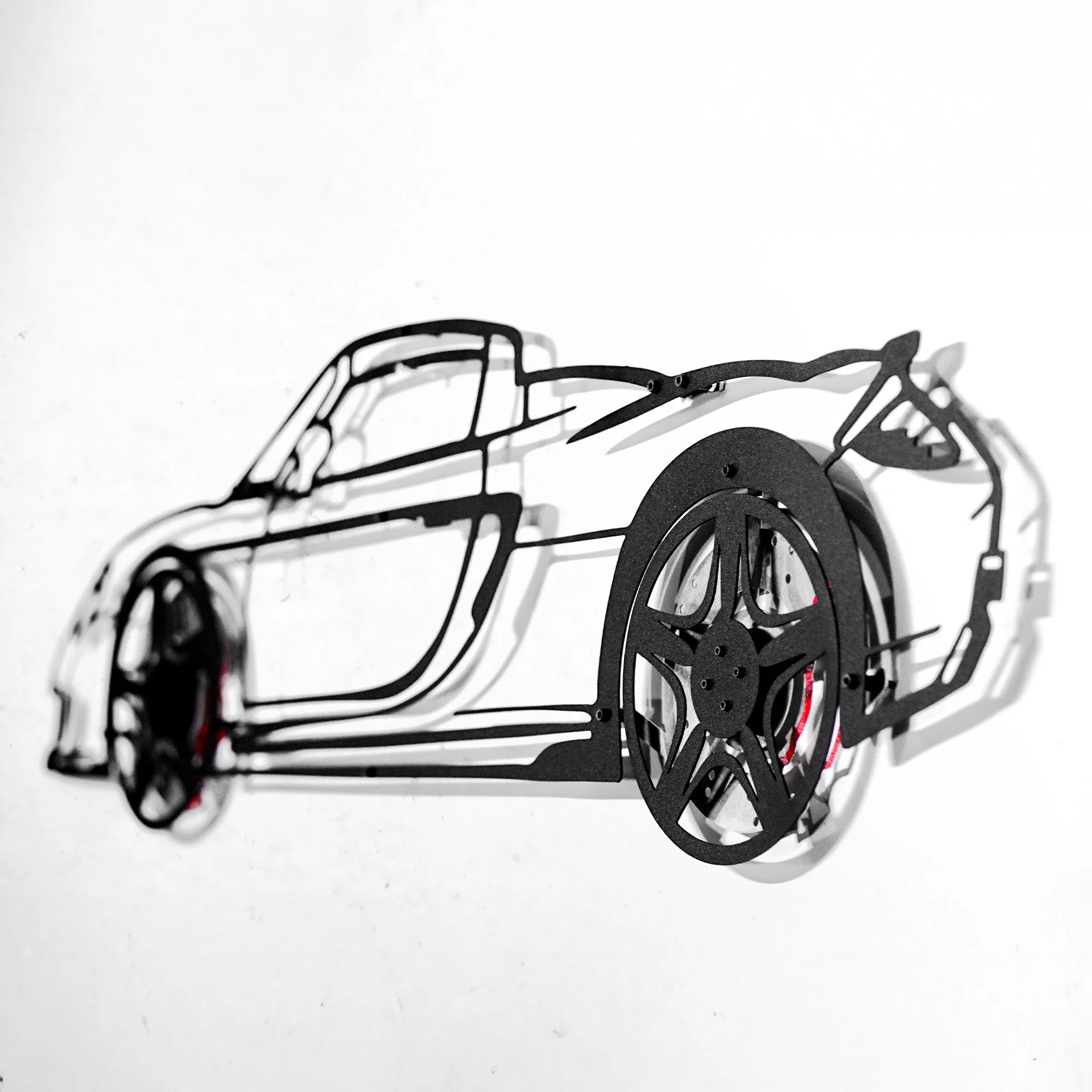 Porsche Carrera GT Wall Art – Supercar Steel Silhouette with Spinning Wheels-KAFMEKA039 - Image 4