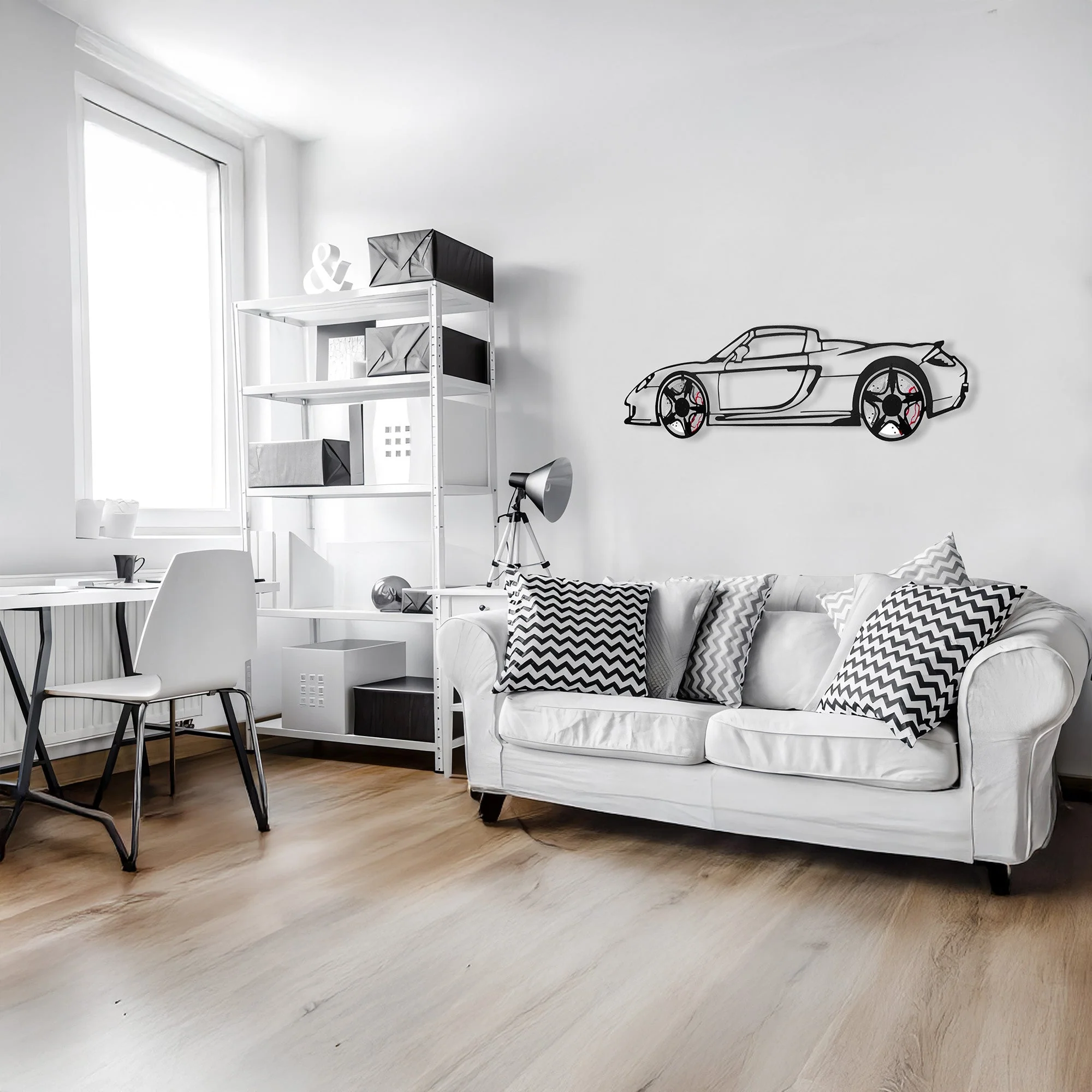 Porsche Carrera GT Wall Art – Supercar Steel Silhouette with Spinning Wheels-KAFMEKA039 - Image 9