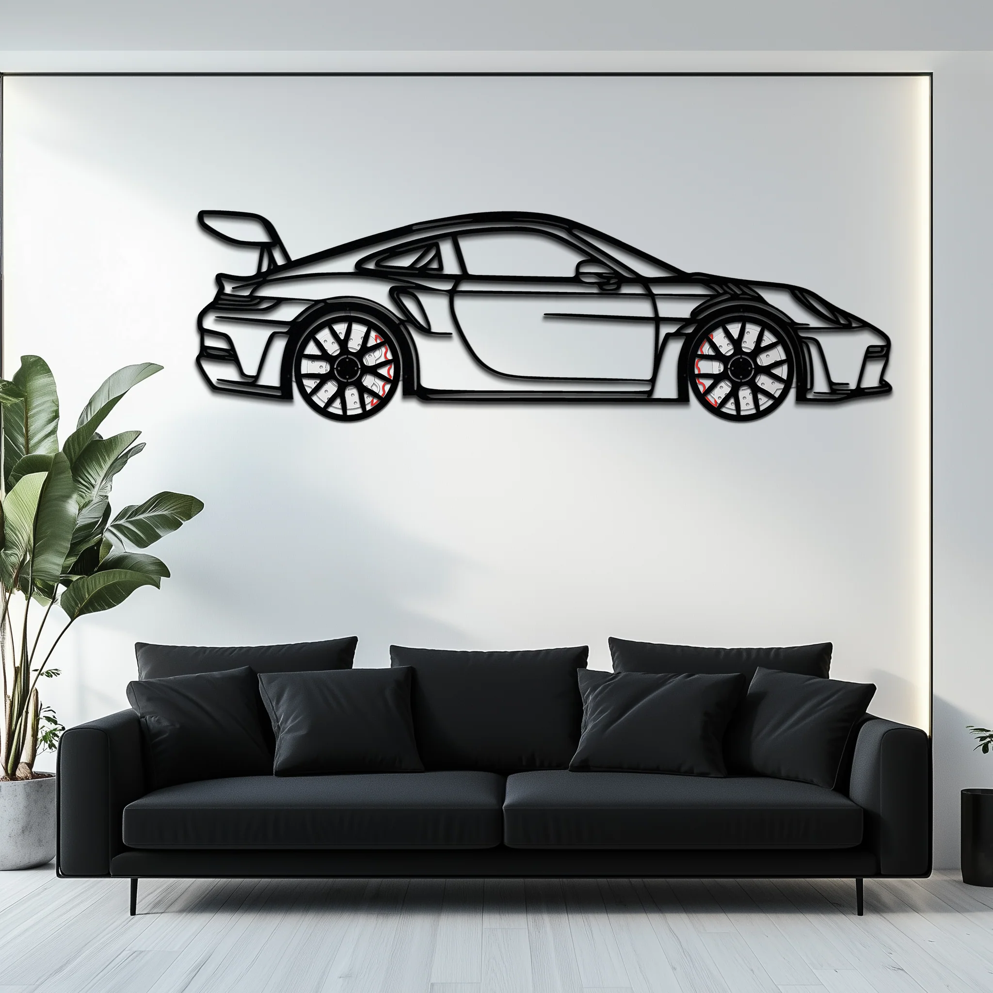 Porsche GT3 RS Style Metal Wall Art – Rotating Wheel Car Silhouette | Premium Gift for Porsche Lovers,KAFMEKA051 - Image 10