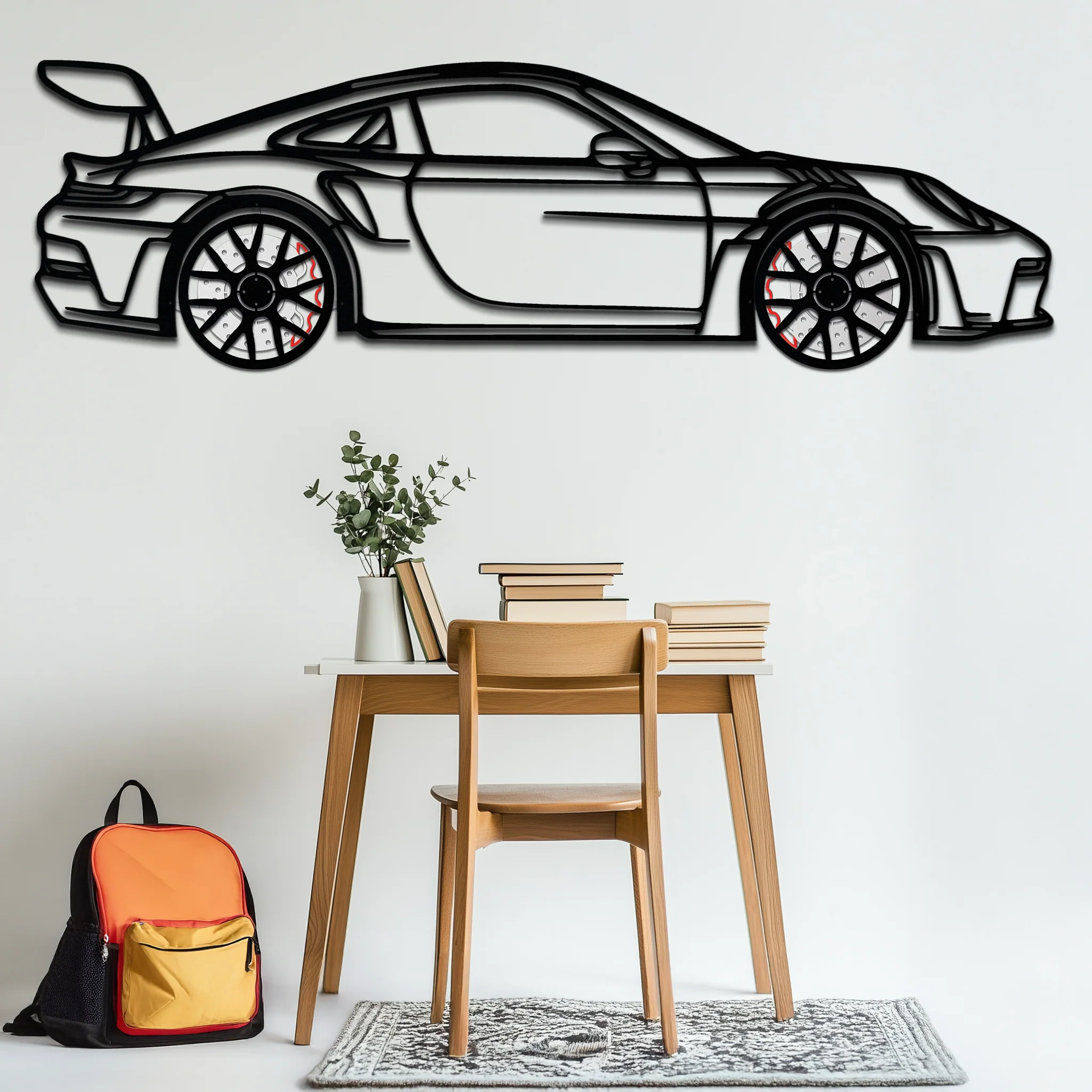 Porsche GT3 RS Style Metal Wall Art – Rotating Wheel Car Silhouette | Premium Gift for Porsche Lovers,KAFMEKA051 - Image 7
