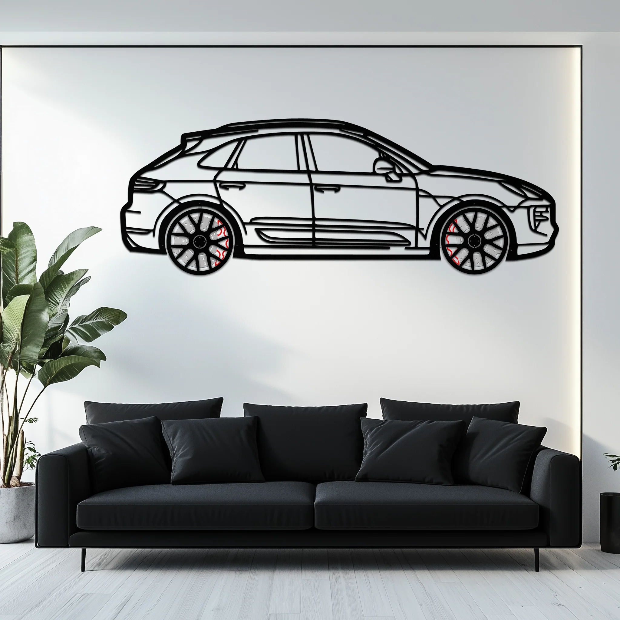 Porsche Macan GTS 95B Metal Wall Art – Luxury Performance SUV Silhouette with Rotating Wheels-KAFMEKA065 - Image 7