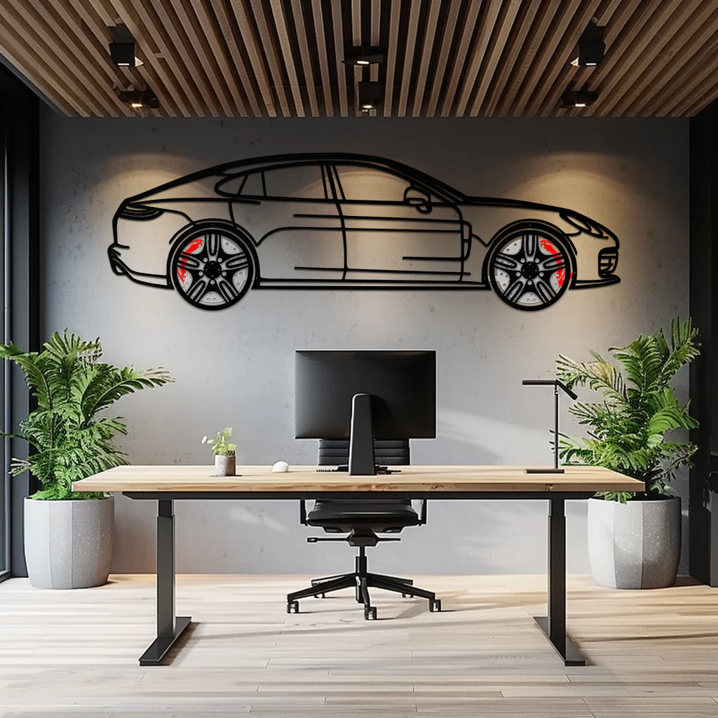 Porsche Panamera GTS 2023 Metal Wall Art – Luxury Sport Sedan Silhouette with Rotating Wheels-KAFMEKA066 - Image 10