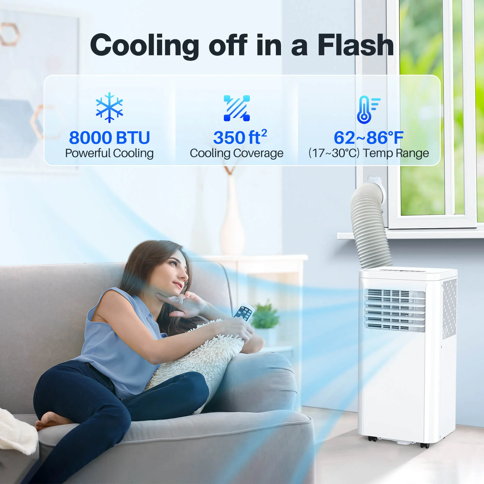 Portable Air Conditioner with Dehumidifier & Fan Modes A5407 - Image 2