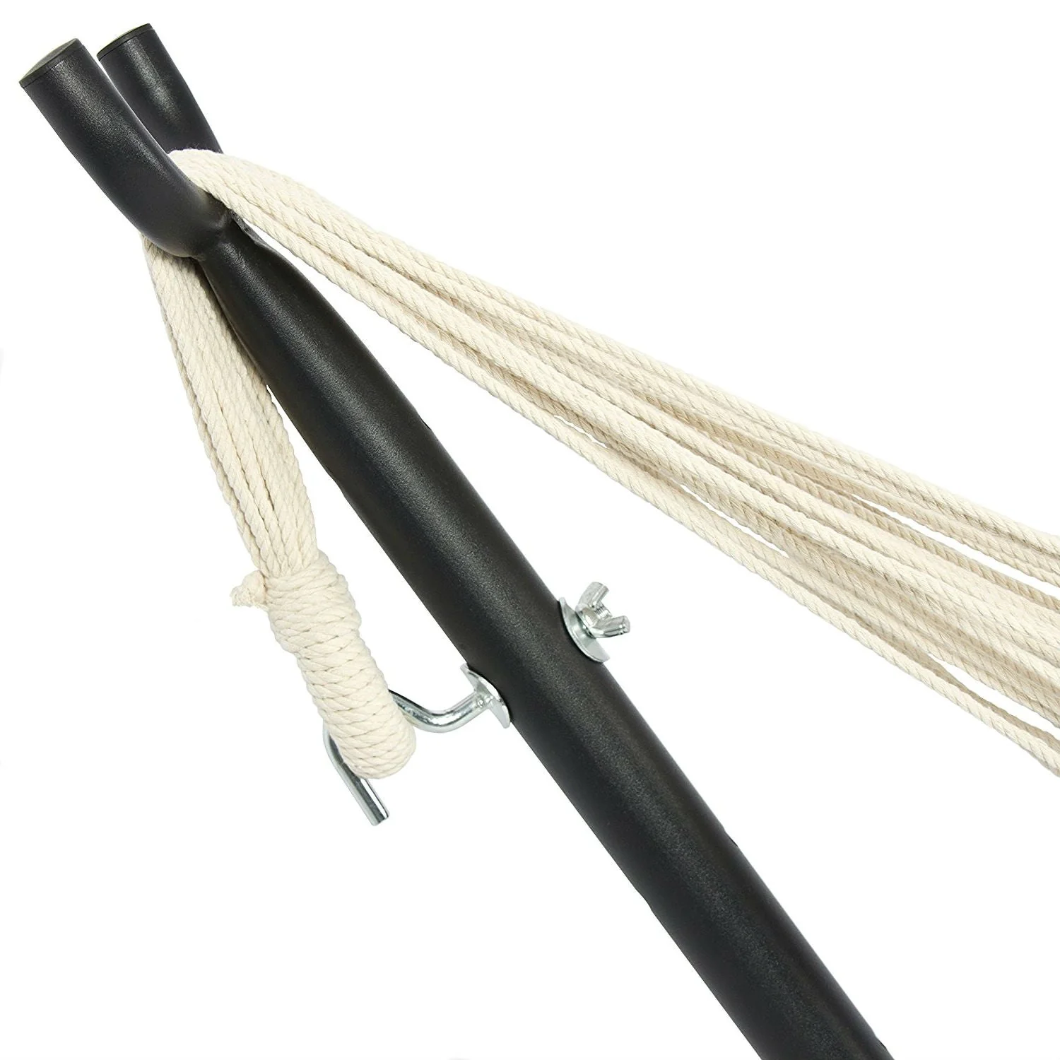 Portable Cotton Hammock in Desert Strip with Metal Stand and Carry Case - Image 3