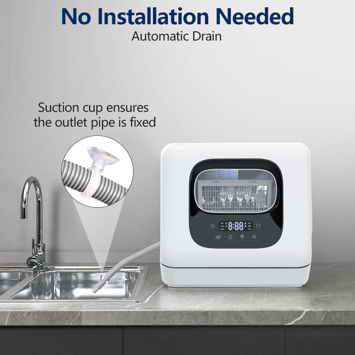 Portable Dishwasher Countertop with 6 Washing modes DW8306 - Image 4