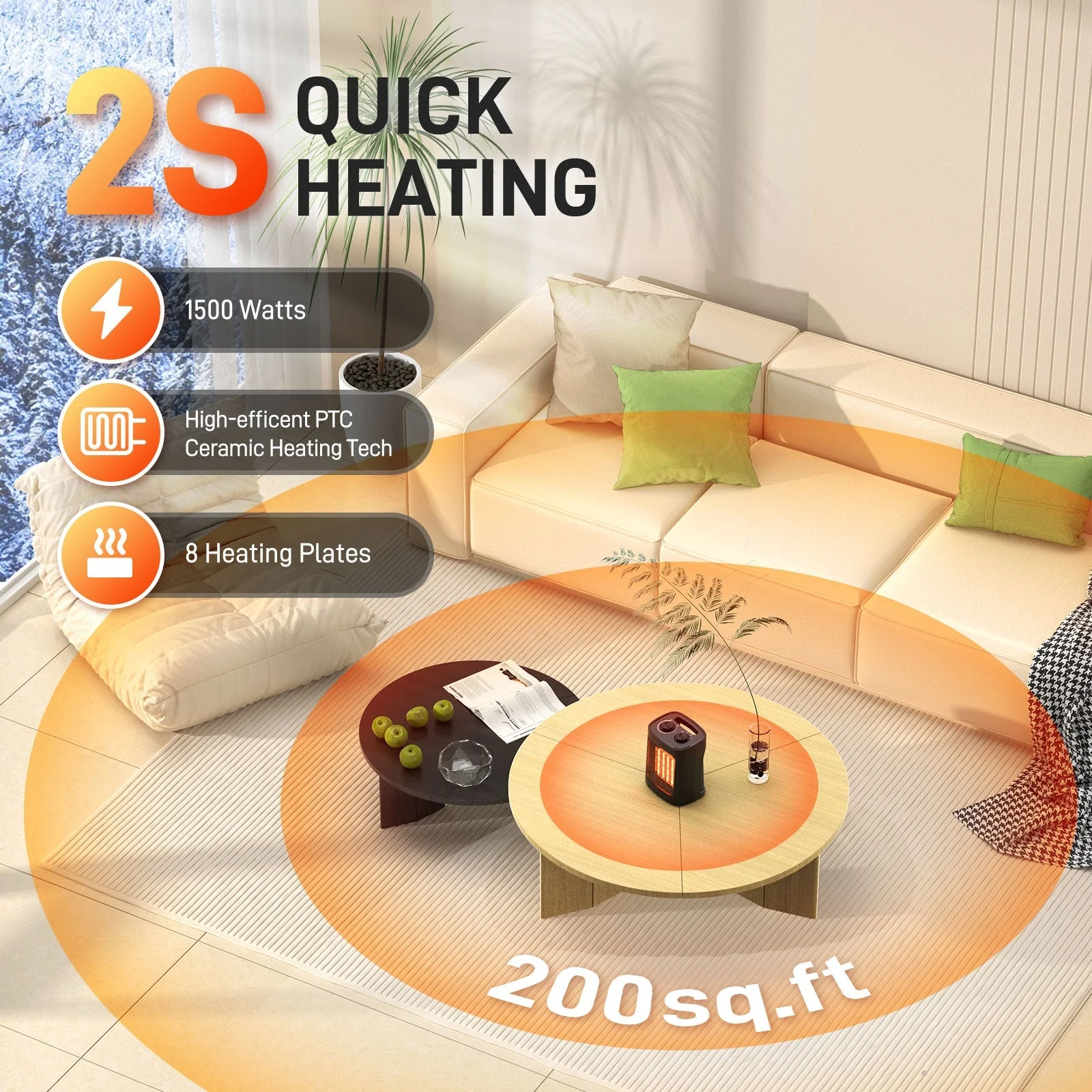 Portable Electric Space Heater 3618 - Image 2