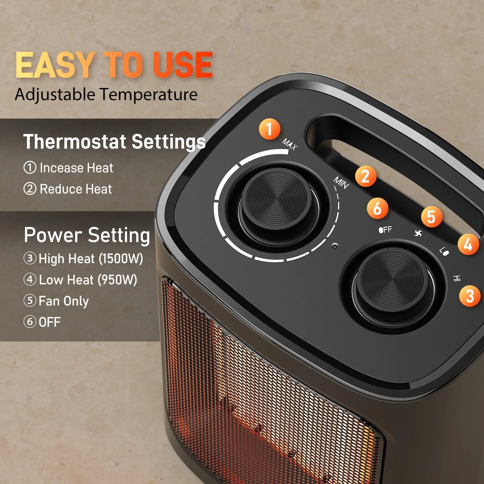 Portable Electric Space Heater 3618 - Image 6