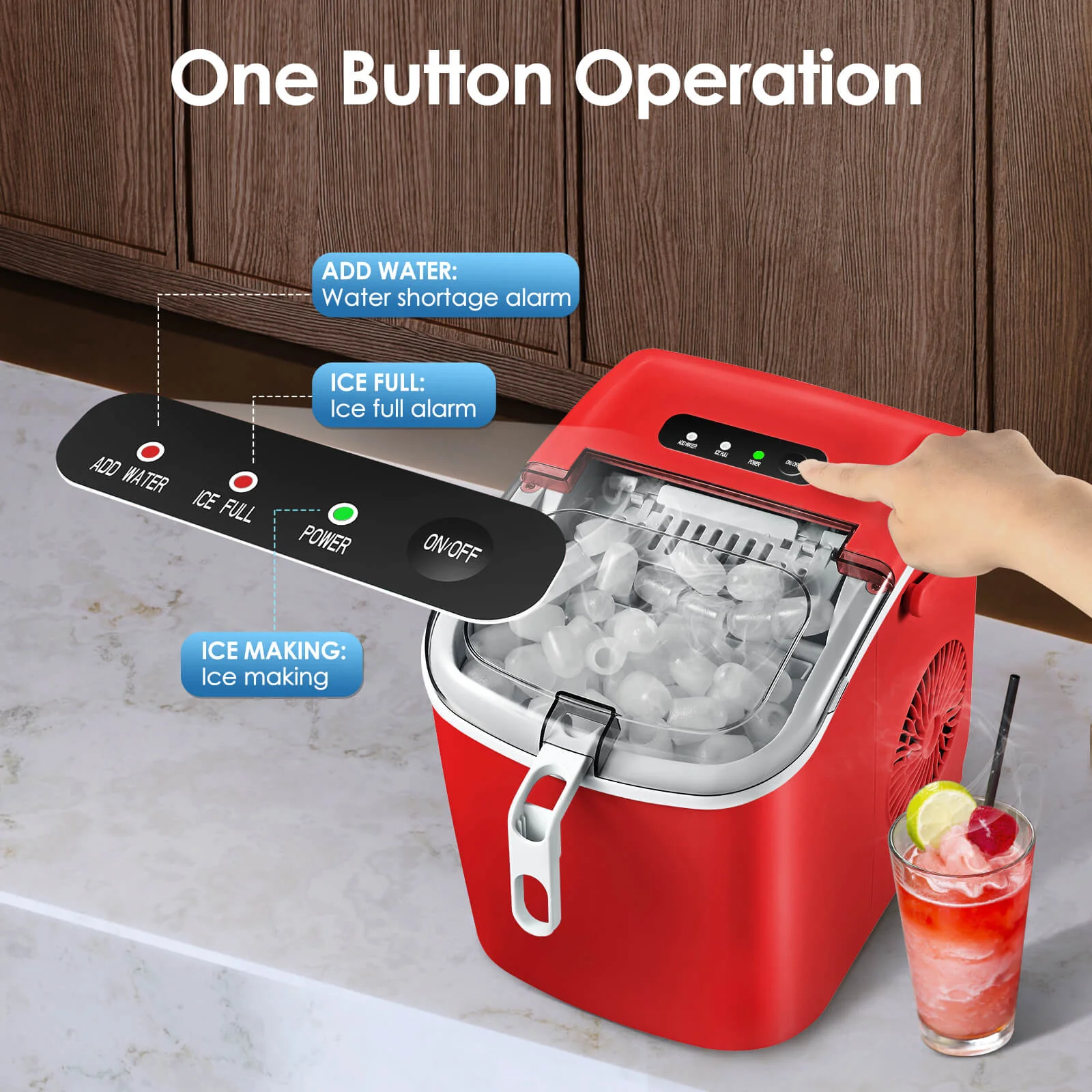 Portable Ice Maker with Handle Z5822H - Image 11