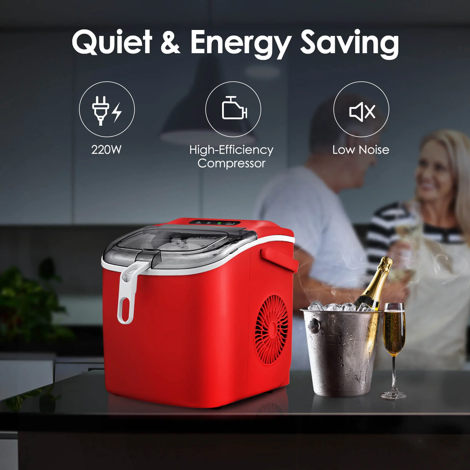 Portable Ice Maker with Handle Z5822H - Image 13