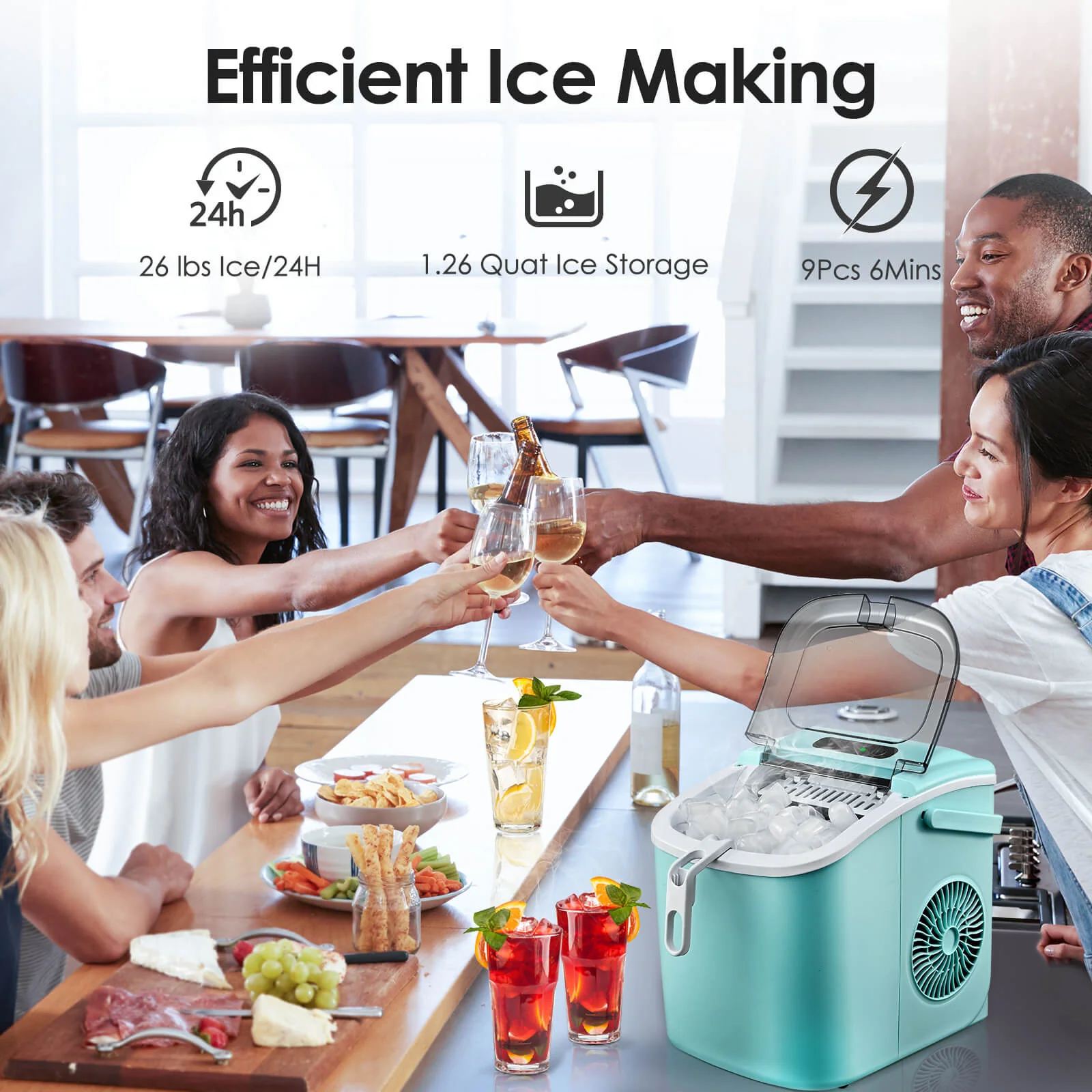 Portable Ice Maker with Handle Z5822H - Image 16