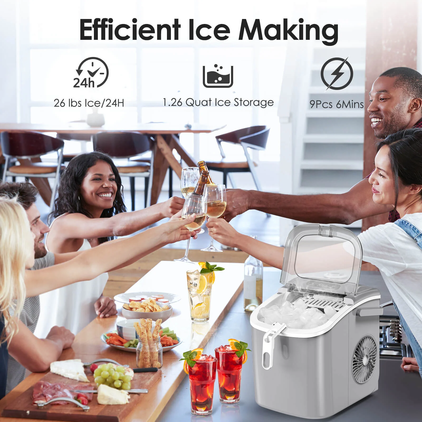 Portable Ice Maker with Handle Z5822H - Image 23