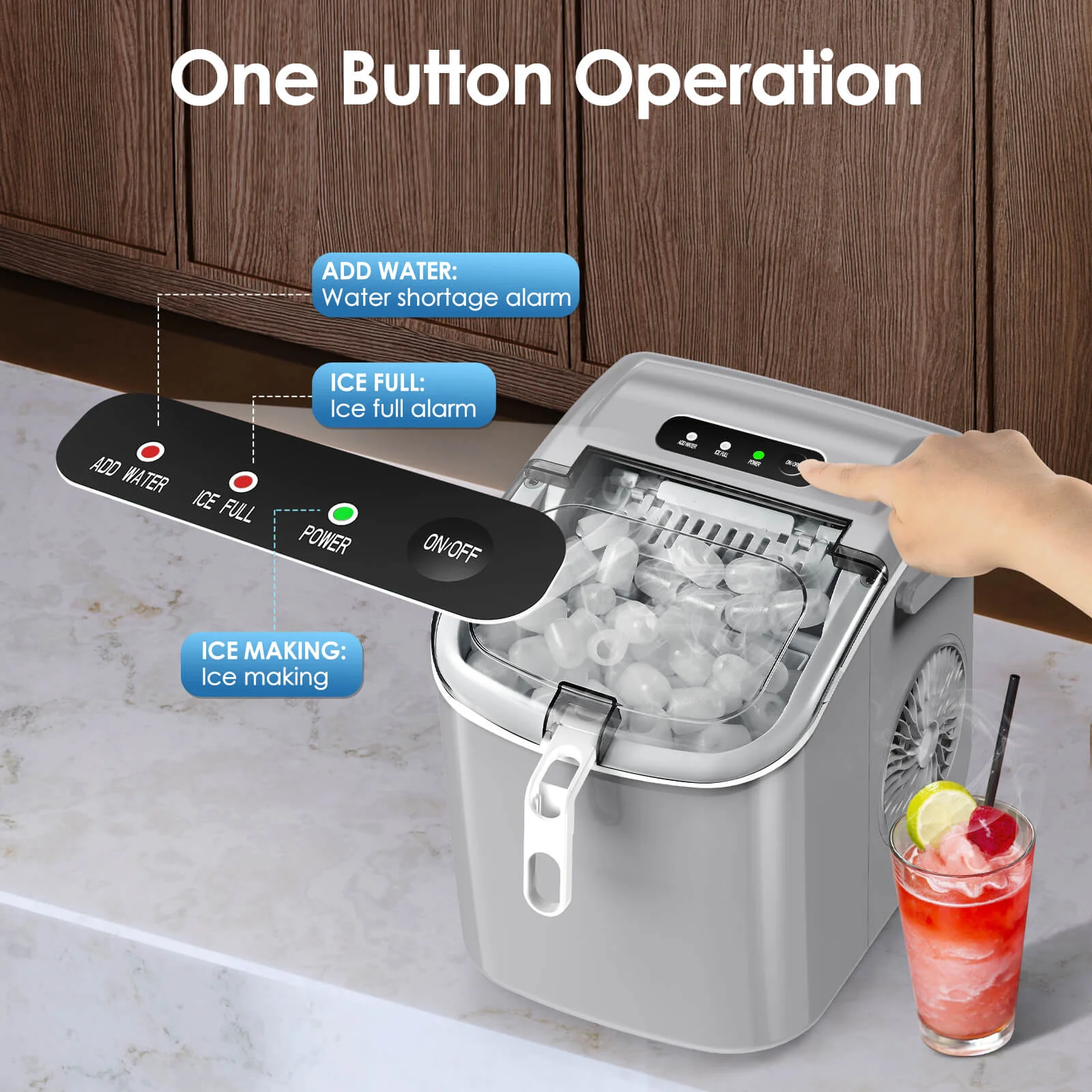 Portable Ice Maker with Handle Z5822H - Image 25