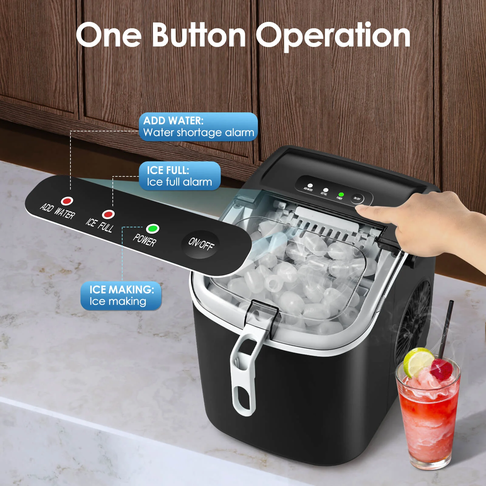 Portable Ice Maker with Handle Z5822H - Image 4