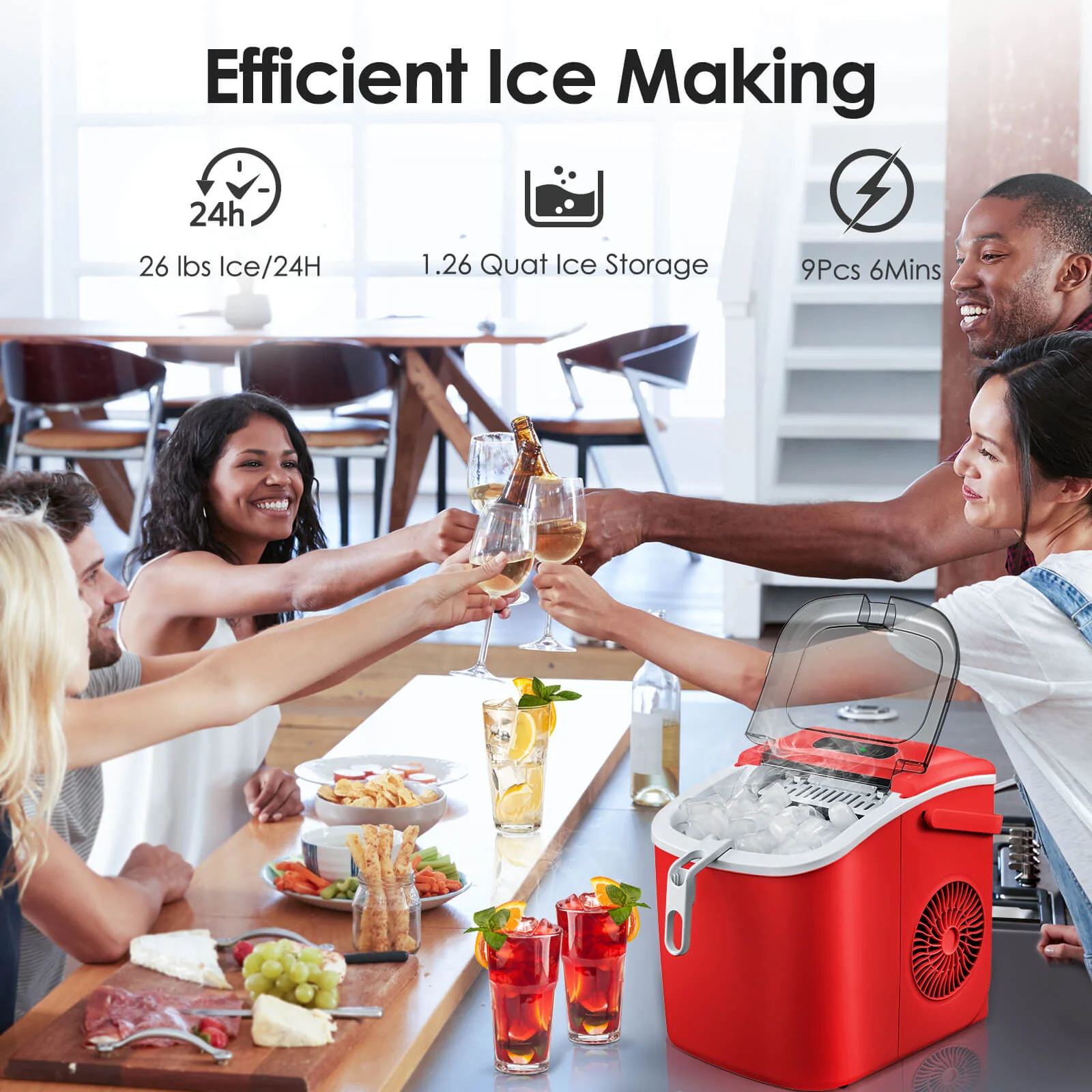 Portable Ice Maker with Handle Z5822H - Image 9