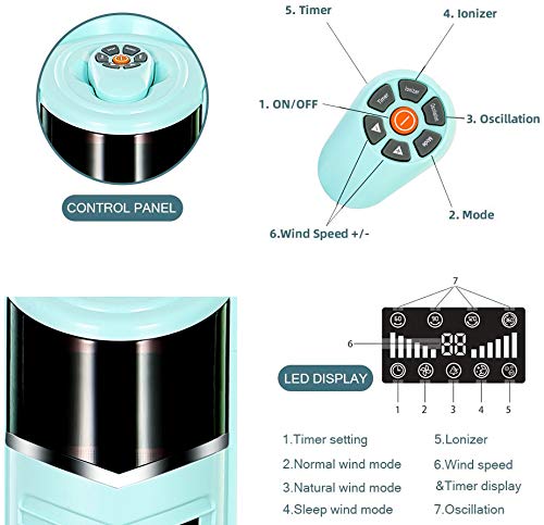 Portable Oscillating Tower Fan - Image 3