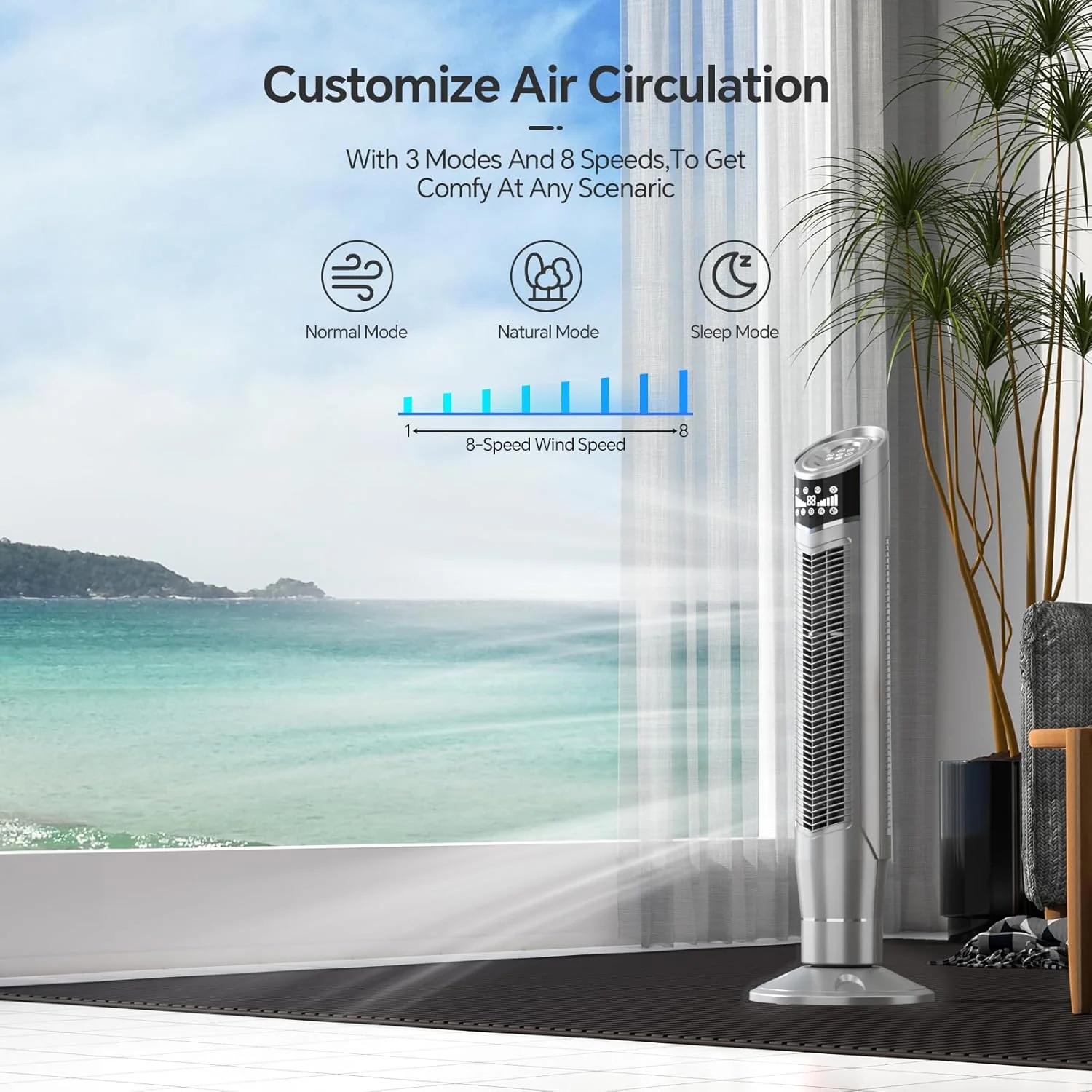 Portable Oscillating Tower Fan - Image 71