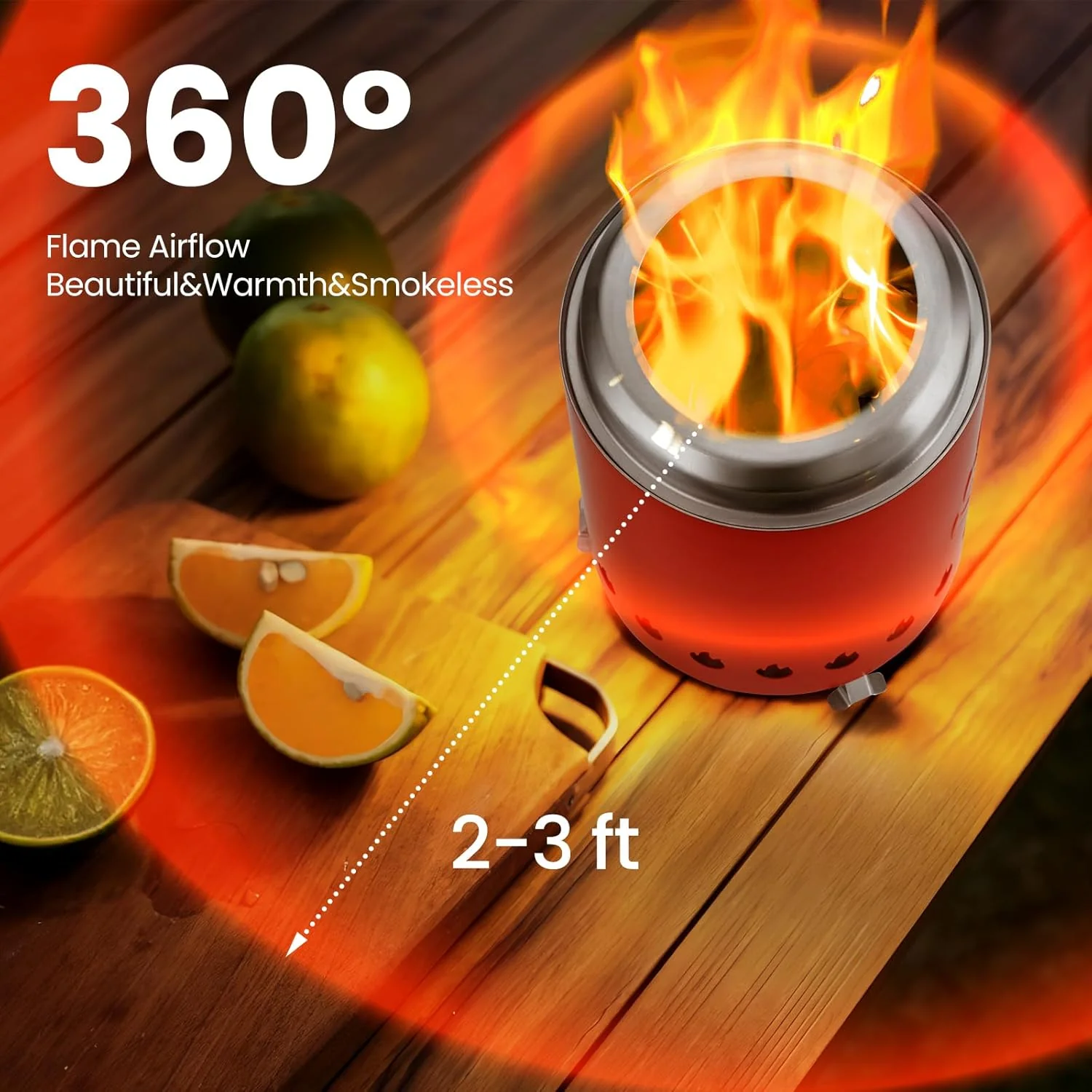 Portable Outdoor Fire Pit with Stand, Low Smoke Burning Tabletop Fire Pit Fuel - Image 12