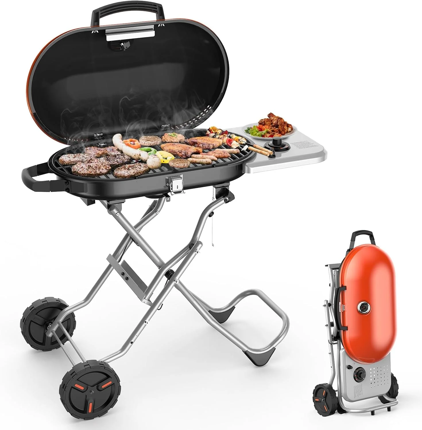 Portable  Propane Gas Grill, 15000BTUS, 348 SQ Inch  Cooking Areas, for Outdoor Camping/Tailgating/Picnic, Black - Image 7
