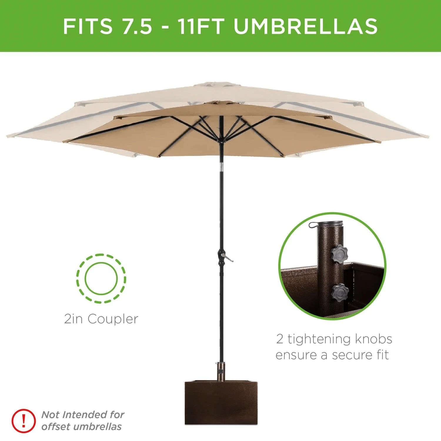 Portable Wheeled Powder Coated Steel Umbrella Base Stand / Planter Box - Image 3