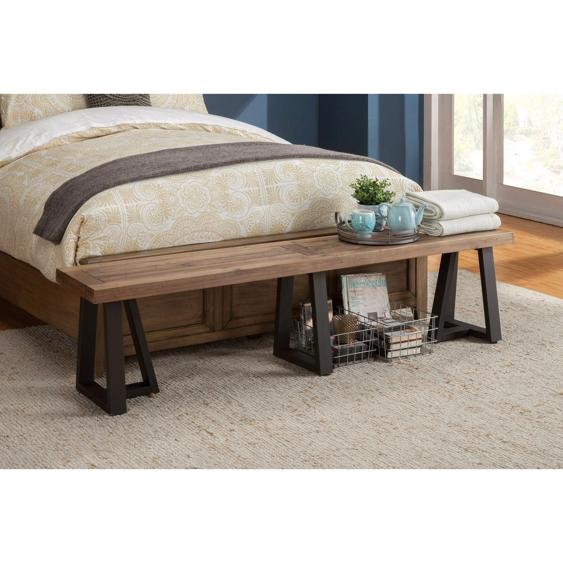Prairie Dining Bench, Natural/Black - Image 2