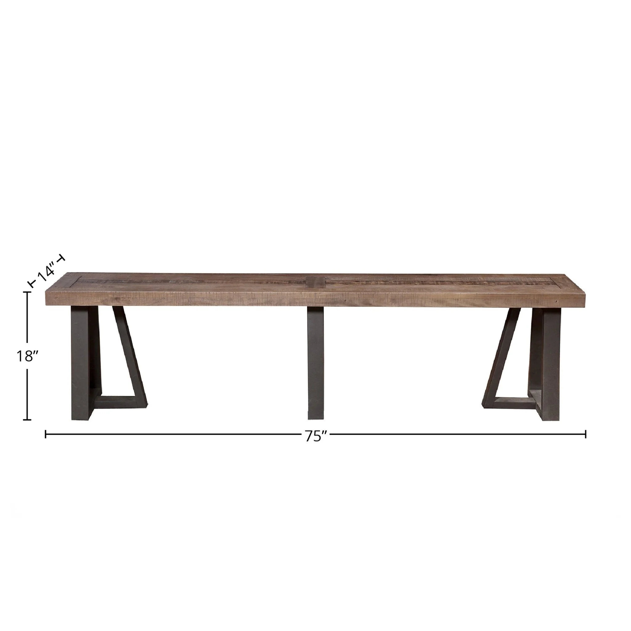 Prairie Dining Bench, Natural/Black - Image 5