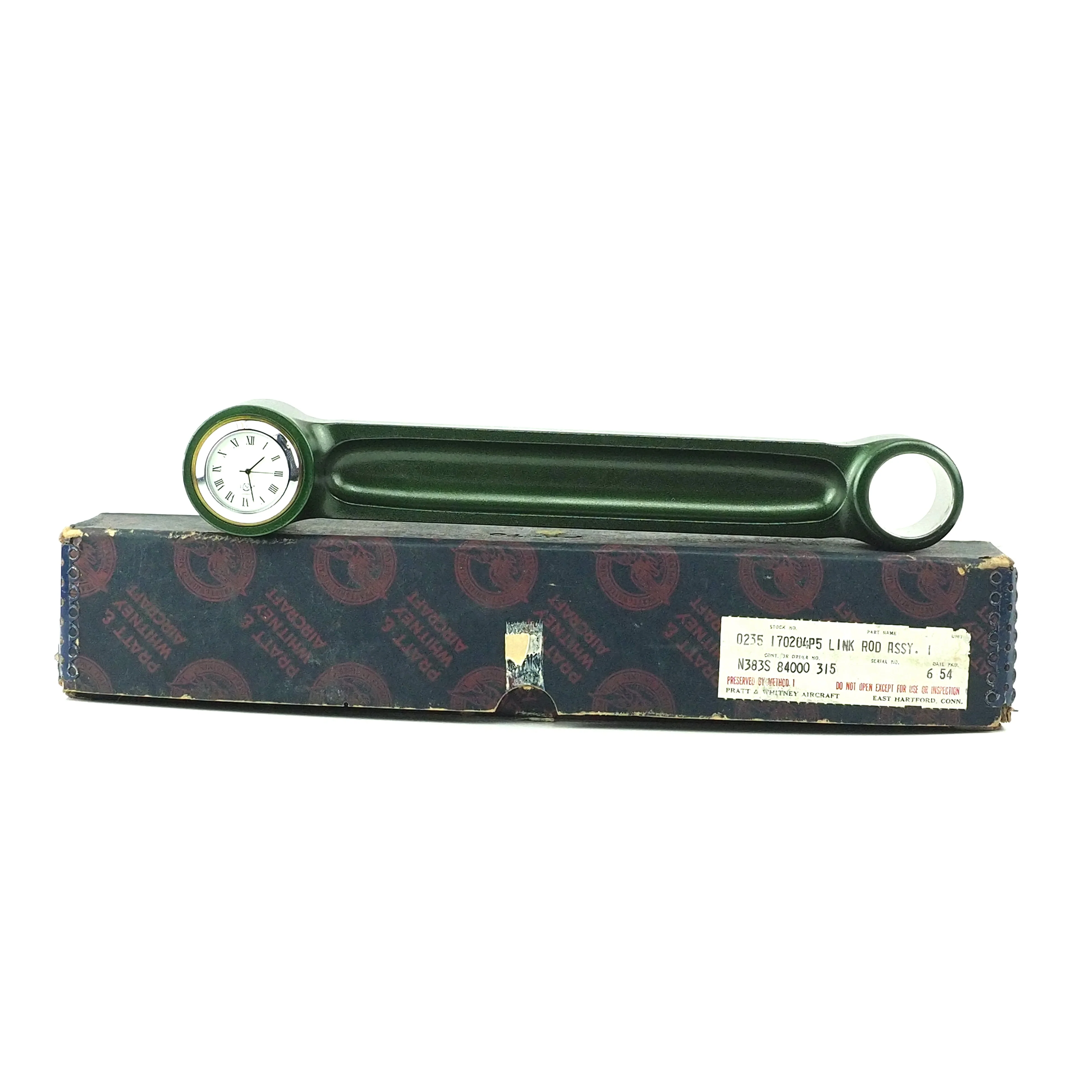 Pratt & Whitney 1950's R-1830 Twin Wasp DC-3 Wildcat B-24 Airplane Engine Link Arm Desk Clock - Image 3