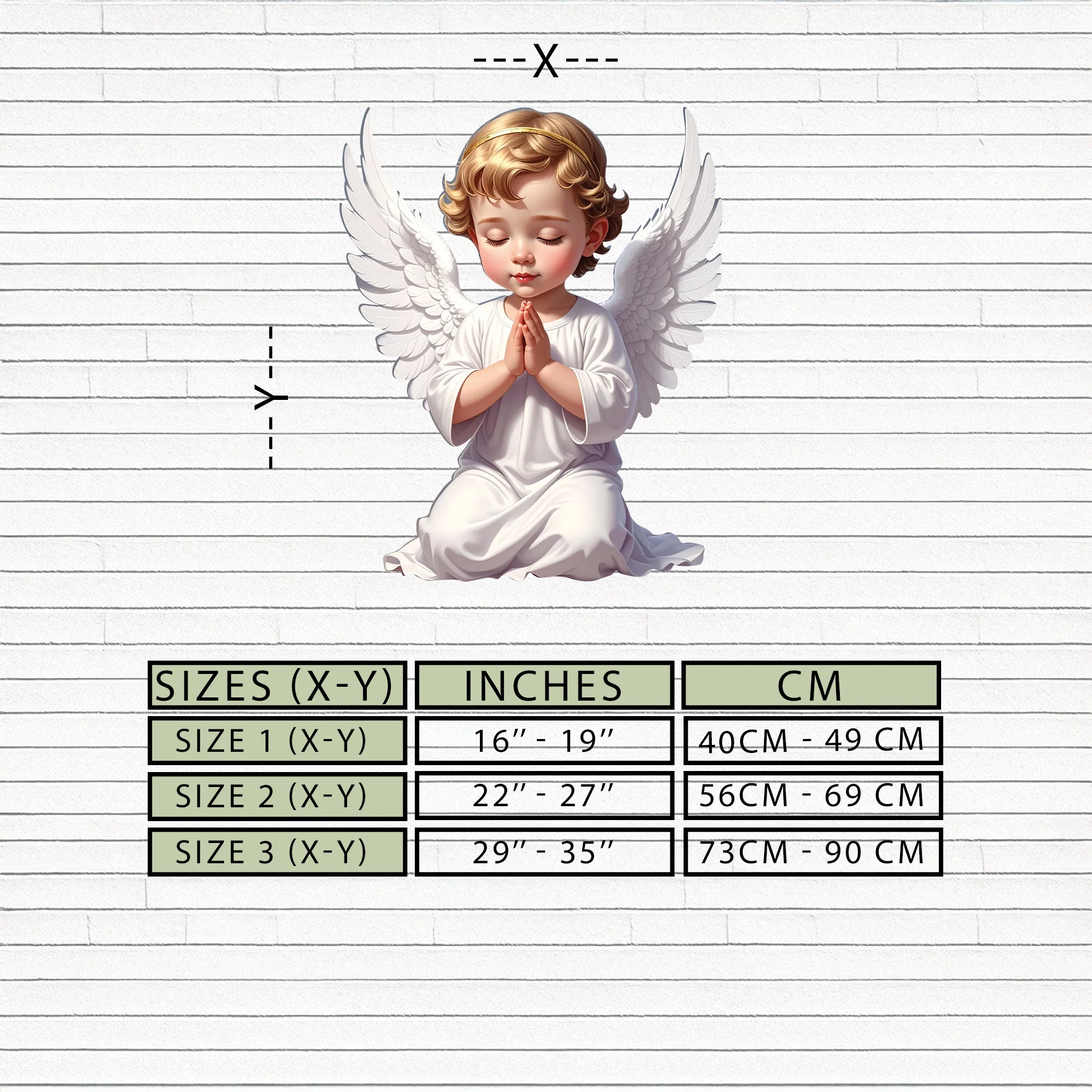 Praying Baby Angel Metal Wall Art – Religious Nursery Decor-KAFUVM020 - Image 9