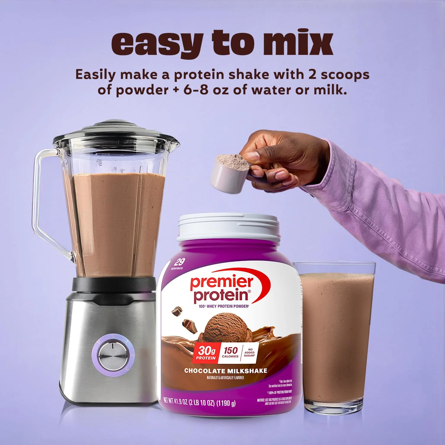 Premier Protein Powder, Chocolate Milkshake, 30g Protein, No Added Sugar, 100% Whey Protein, Keto Friendly, Soy & Gluten Free, 24.5 oz, 17 Servings (Packaging May Vary) - Image 4