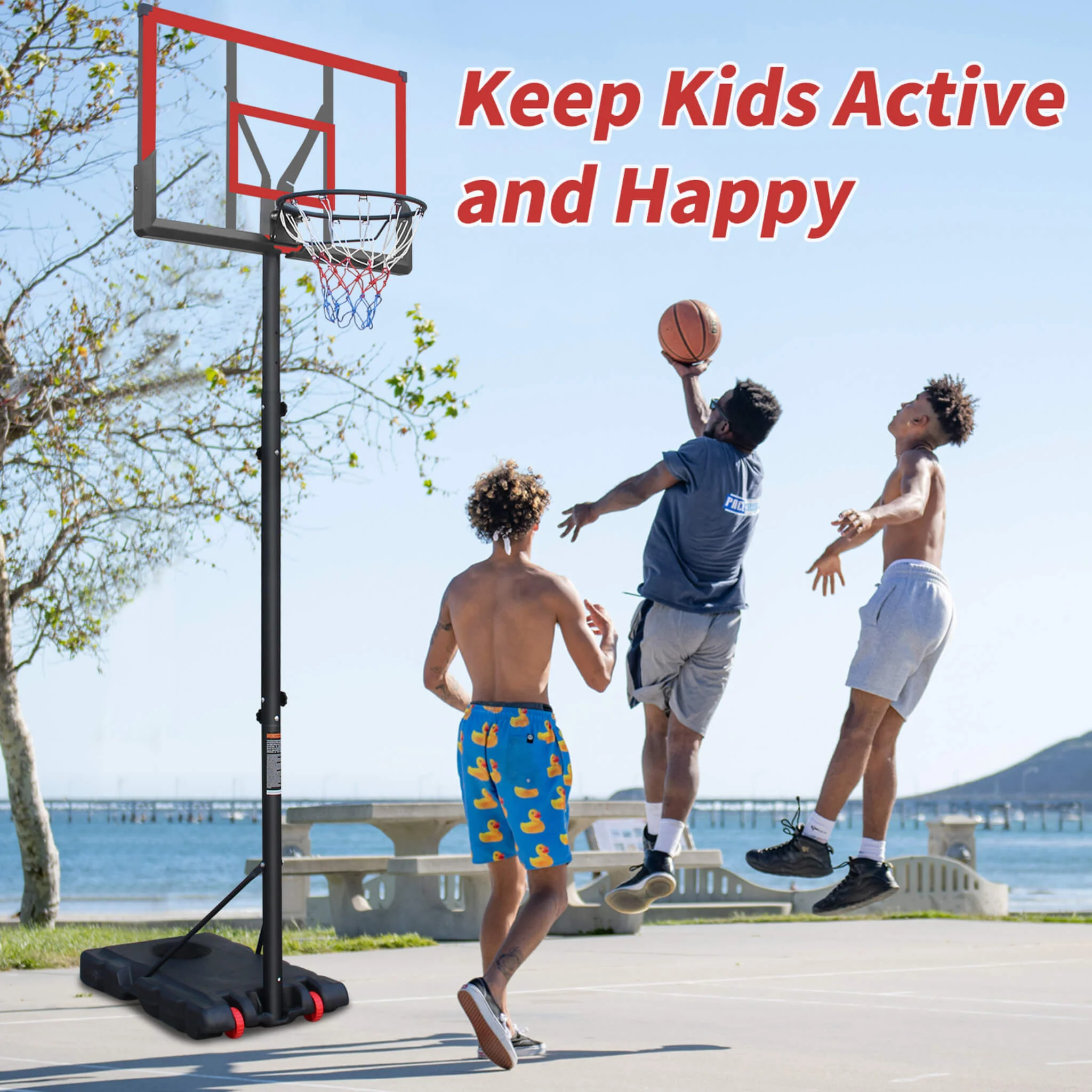 Premium 10FT Outdoor Portable Adjustable Basketball Hoop With Wheels (SAK31961) - Image 3