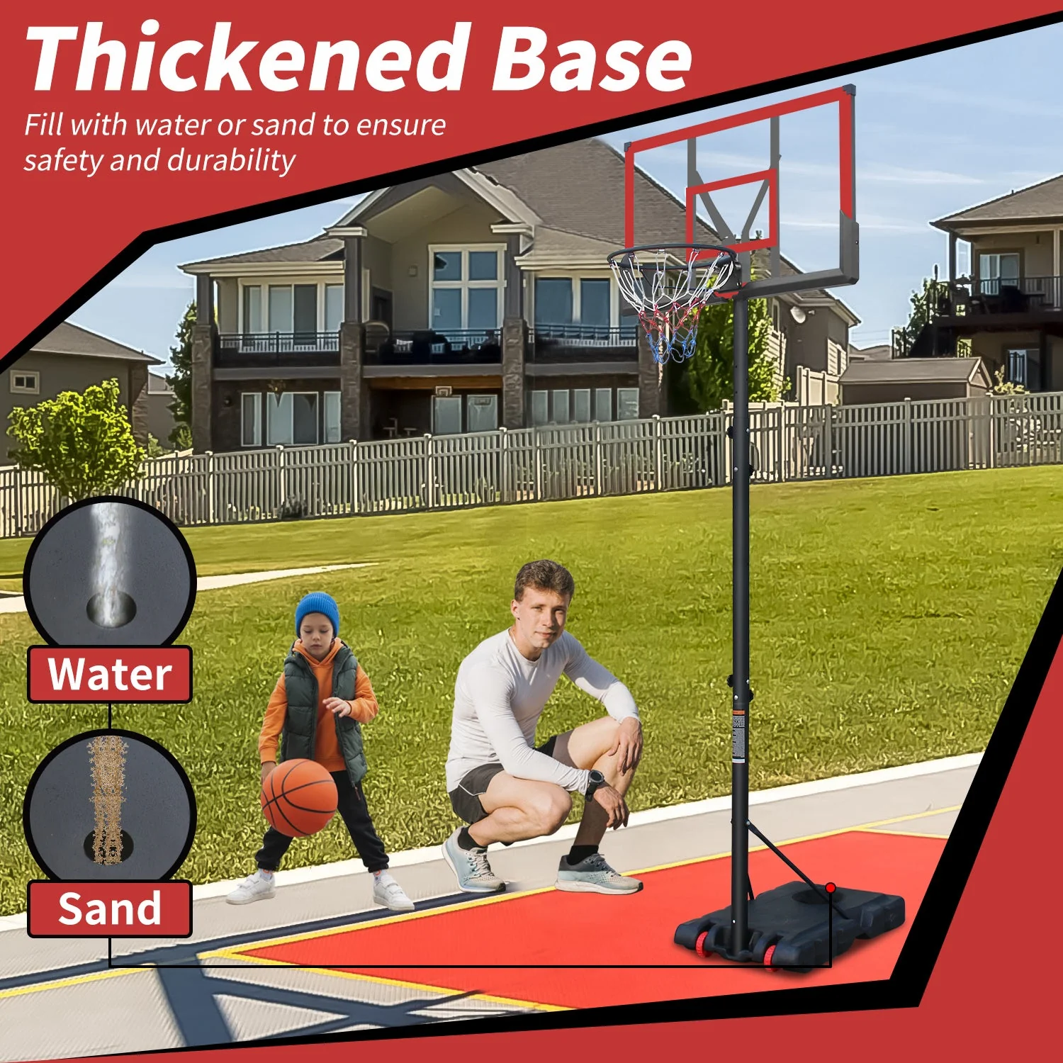 Premium 10FT Outdoor Portable Adjustable Basketball Hoop With Wheels (SAK31961) - Image 6