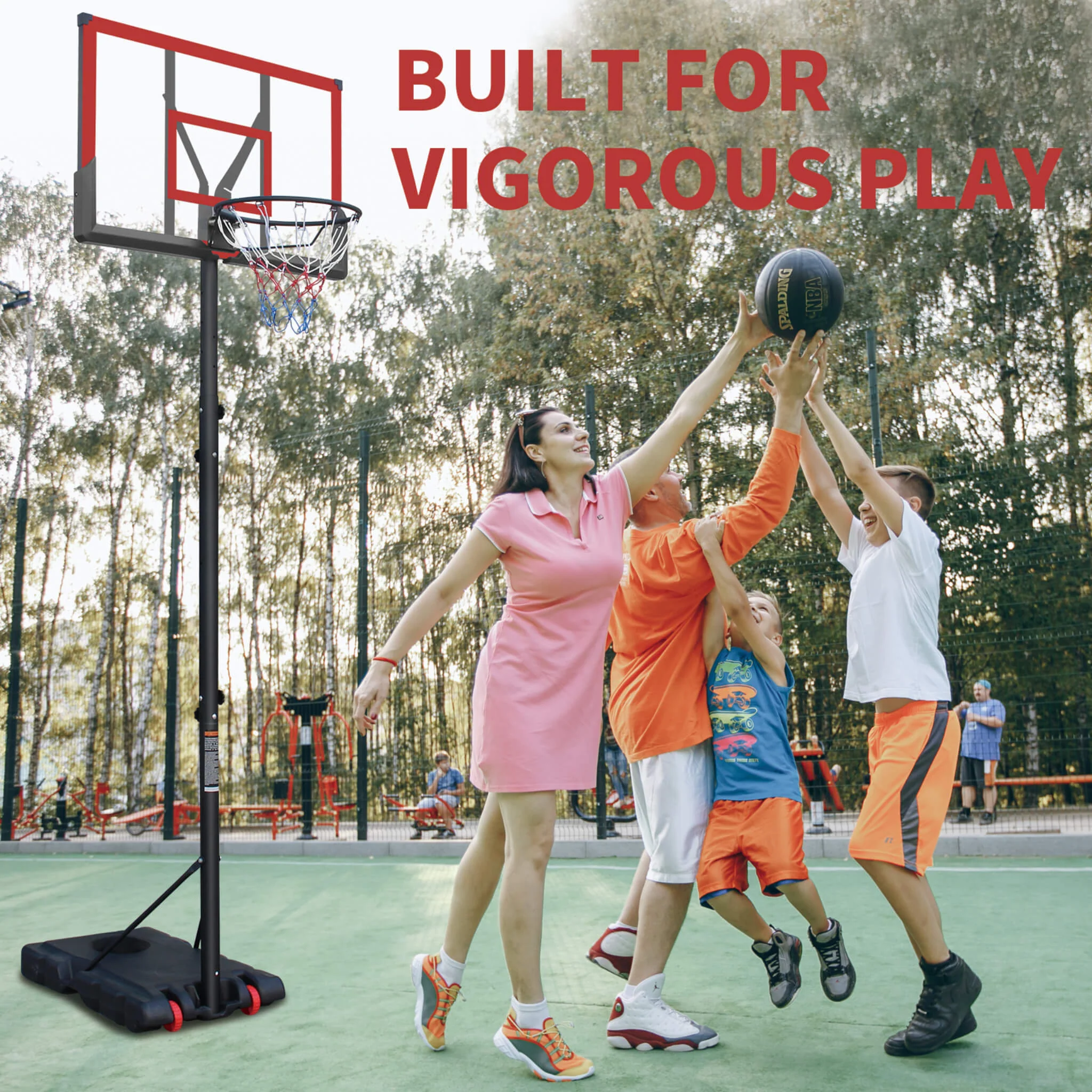 Premium 10FT Outdoor Portable Adjustable Basketball Hoop With Wheels (SAK31961) - Image 8