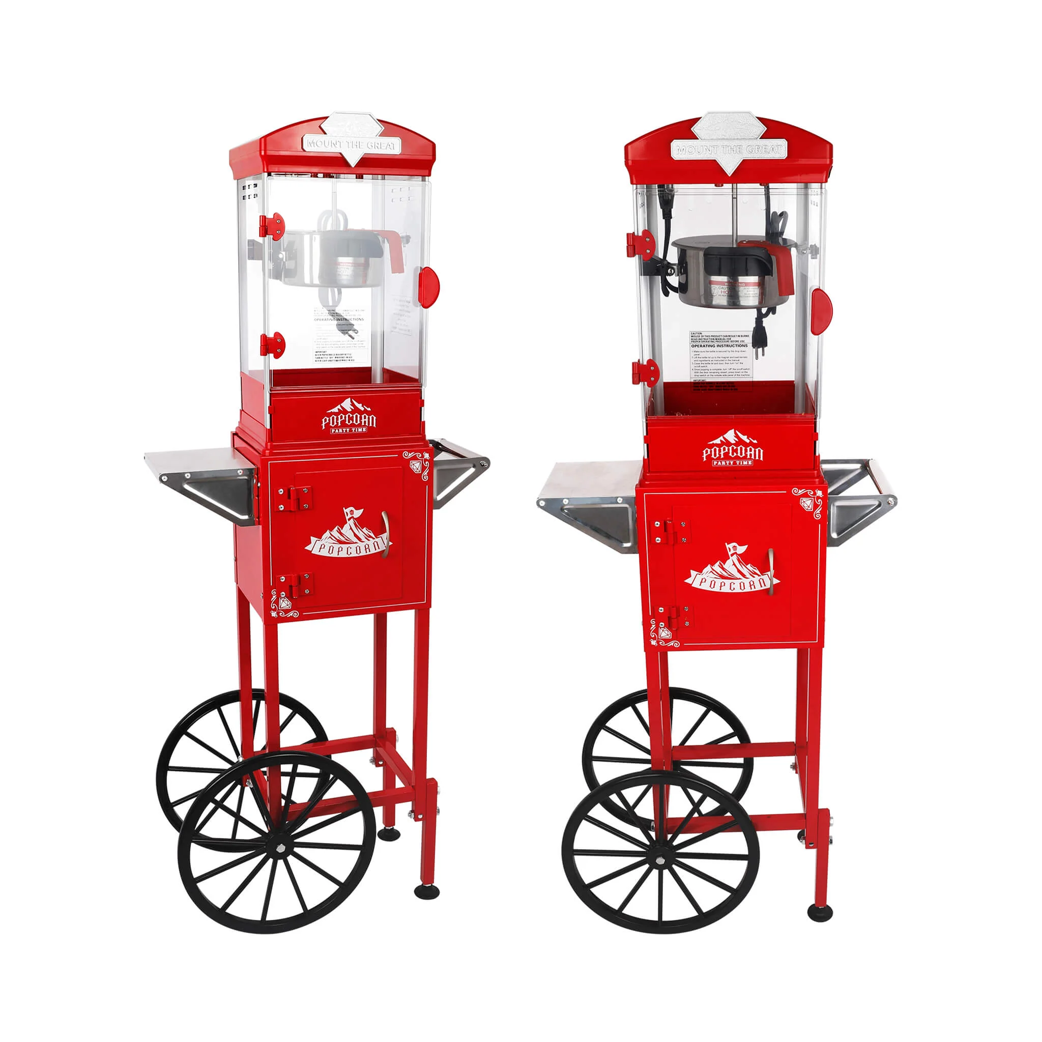 Premium 10OZ Portable Kettle Popcorn Maker Machine With Cart (SAK42196) - Image 7